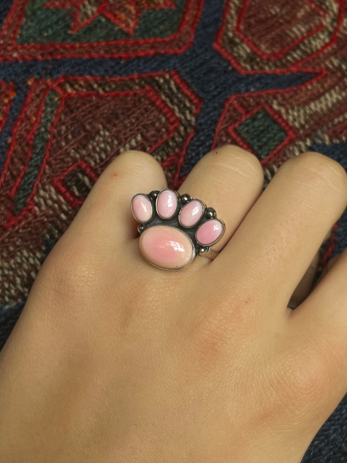 Pink Conch Ring Size 9 | 925 Sterling Silver E999