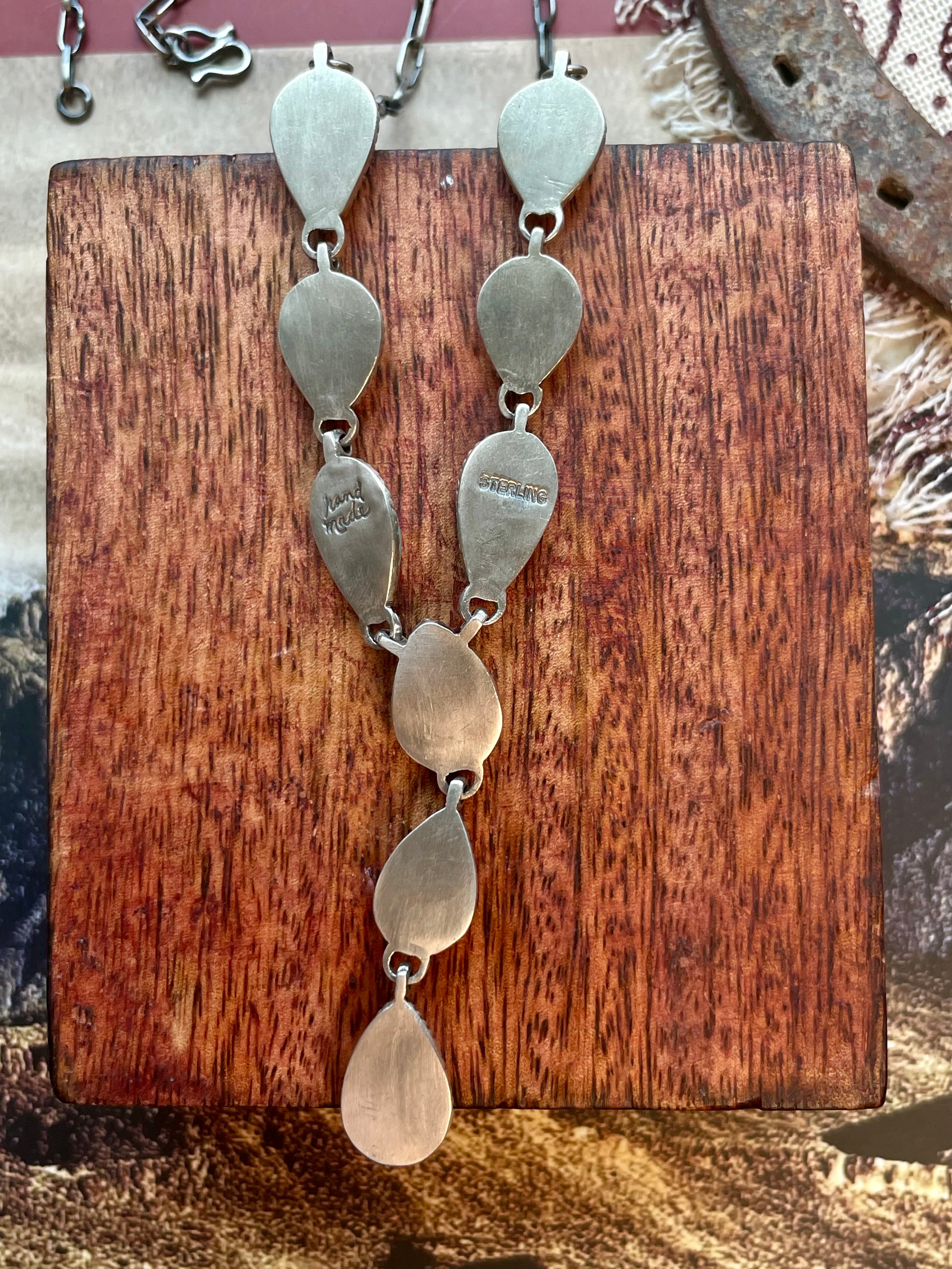 Kingman Turquoise Lariat Necklace | 925 Sterling Silver D226