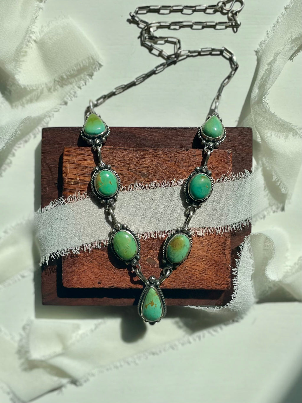Kingman Turquoise Lariat Necklace | 925 Sterling Silver G613