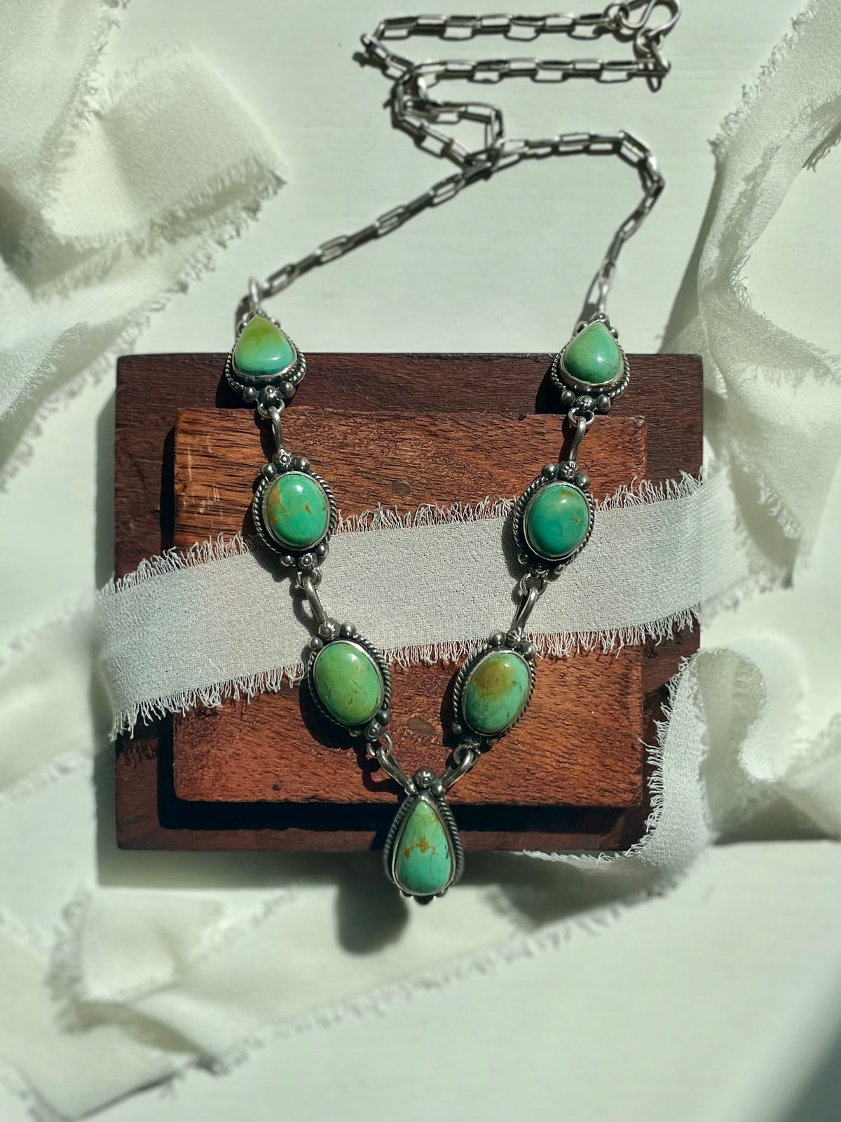 Kingman Turquoise Lariat Necklace | 925 Sterling Silver G613