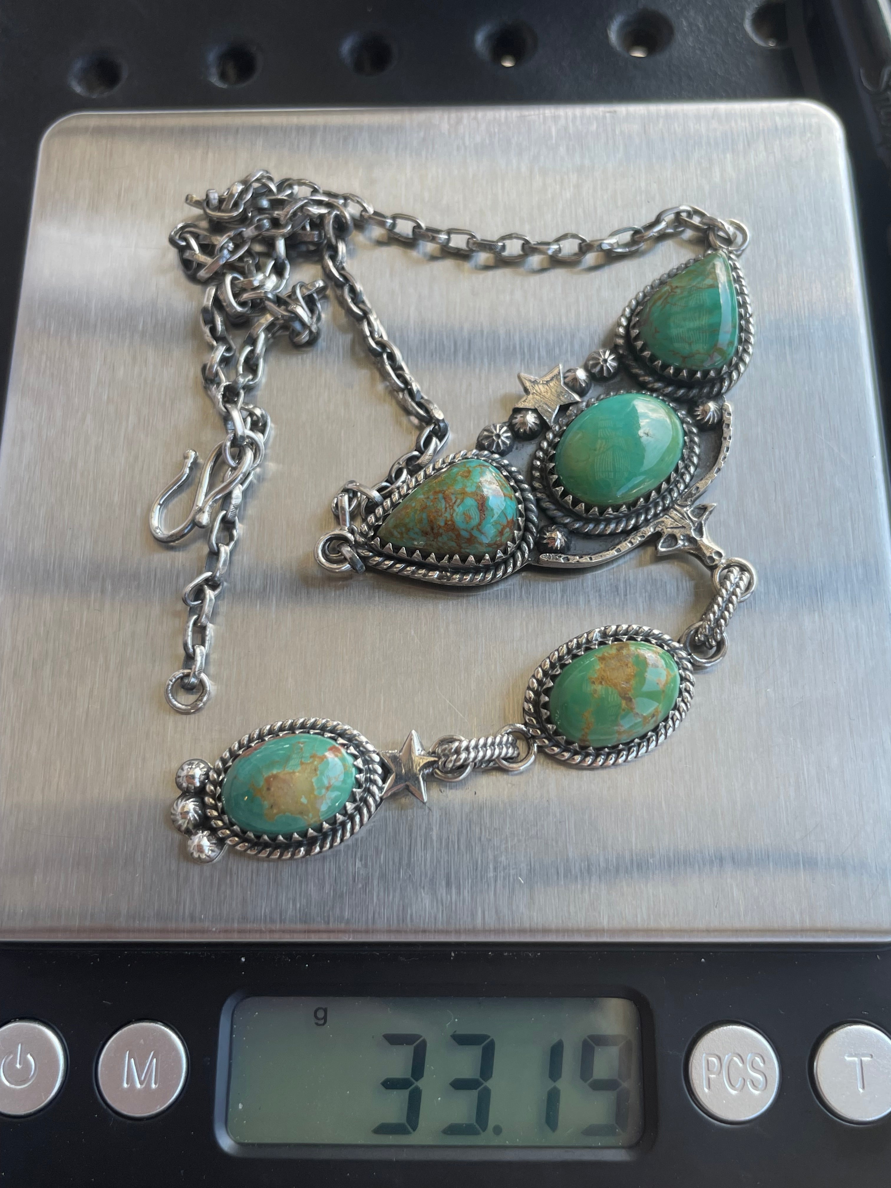 Turquoise Chain Necklace | 925 Sterling Silver B228