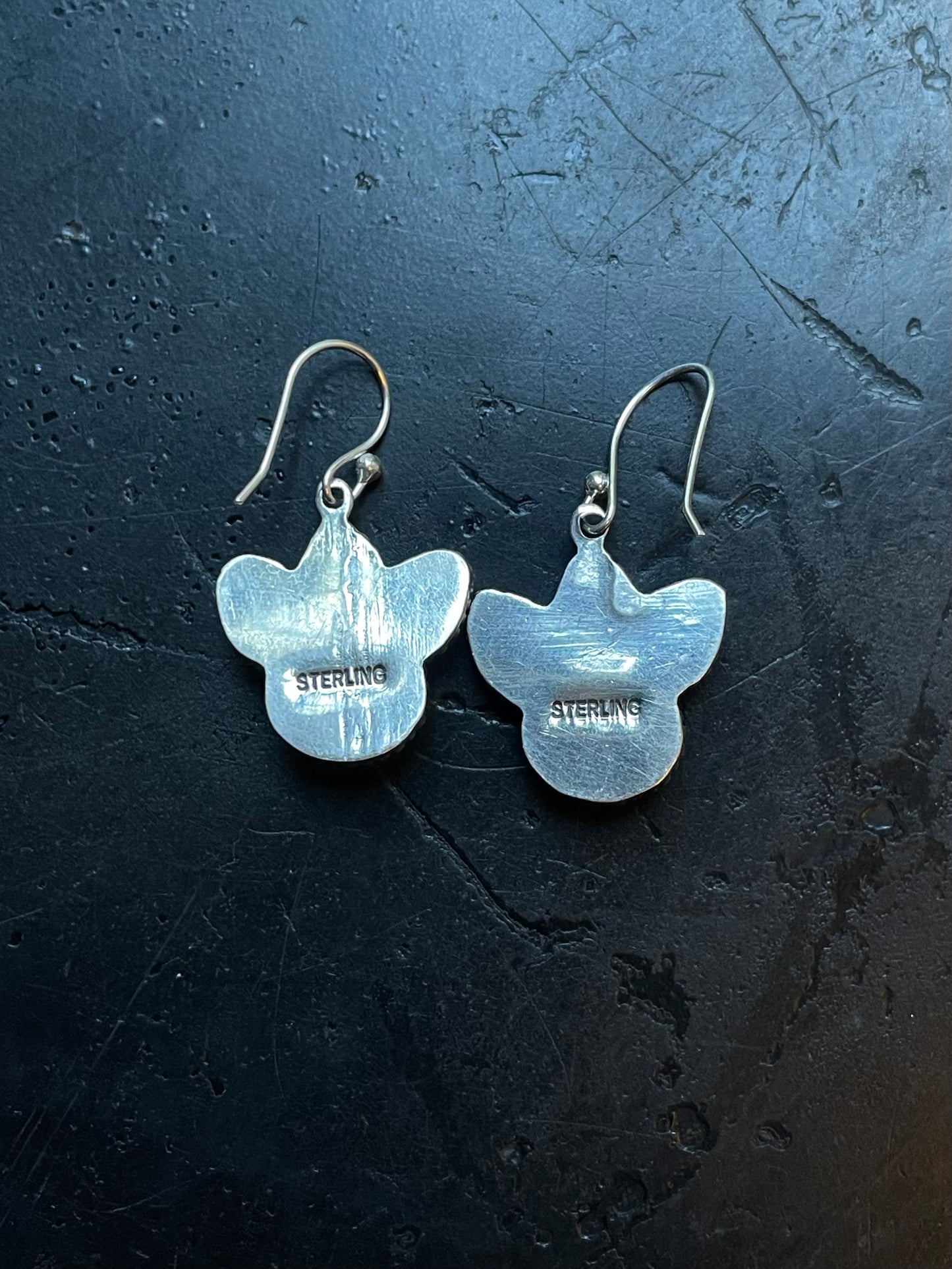 Black Onyx Paw Earrings | 925 Sterling Silver Hook E399