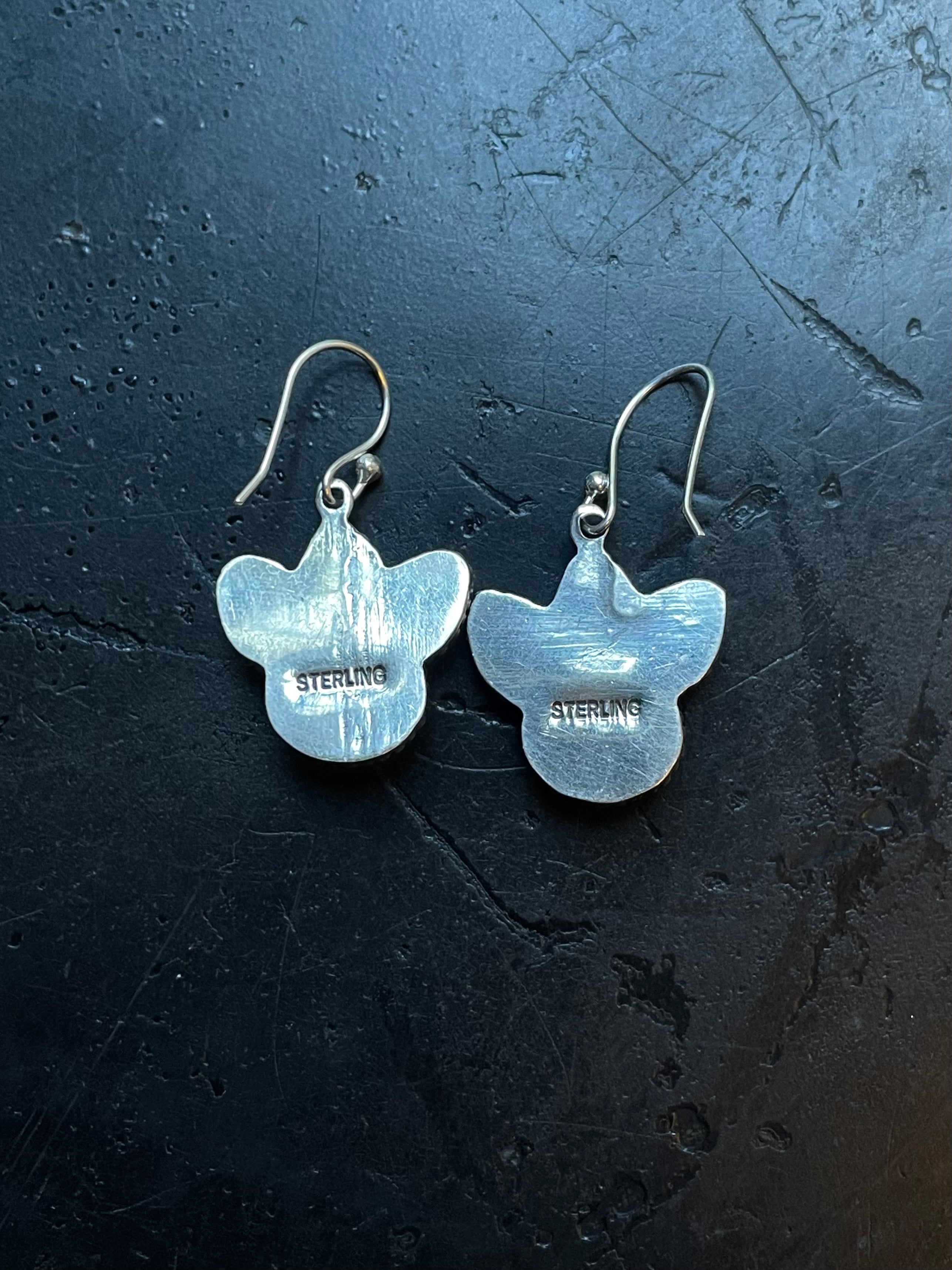 Black Onyx Paw Earrings | 925 Sterling Silver Hook E399