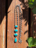 Kingman Turquoise Drop Necklace | Sterling Silver B870