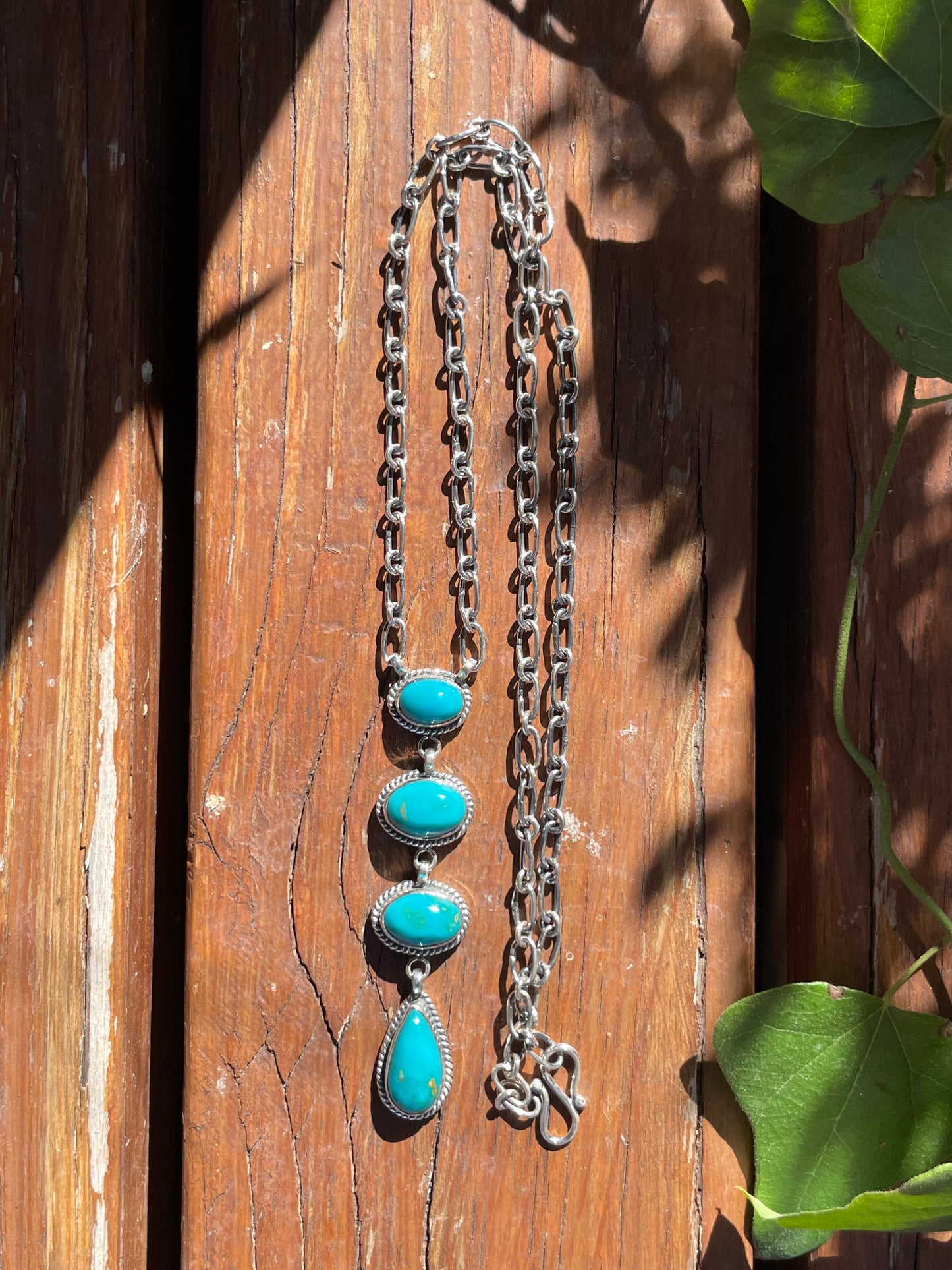 Kingman Turquoise Drop Necklace | Sterling Silver B870