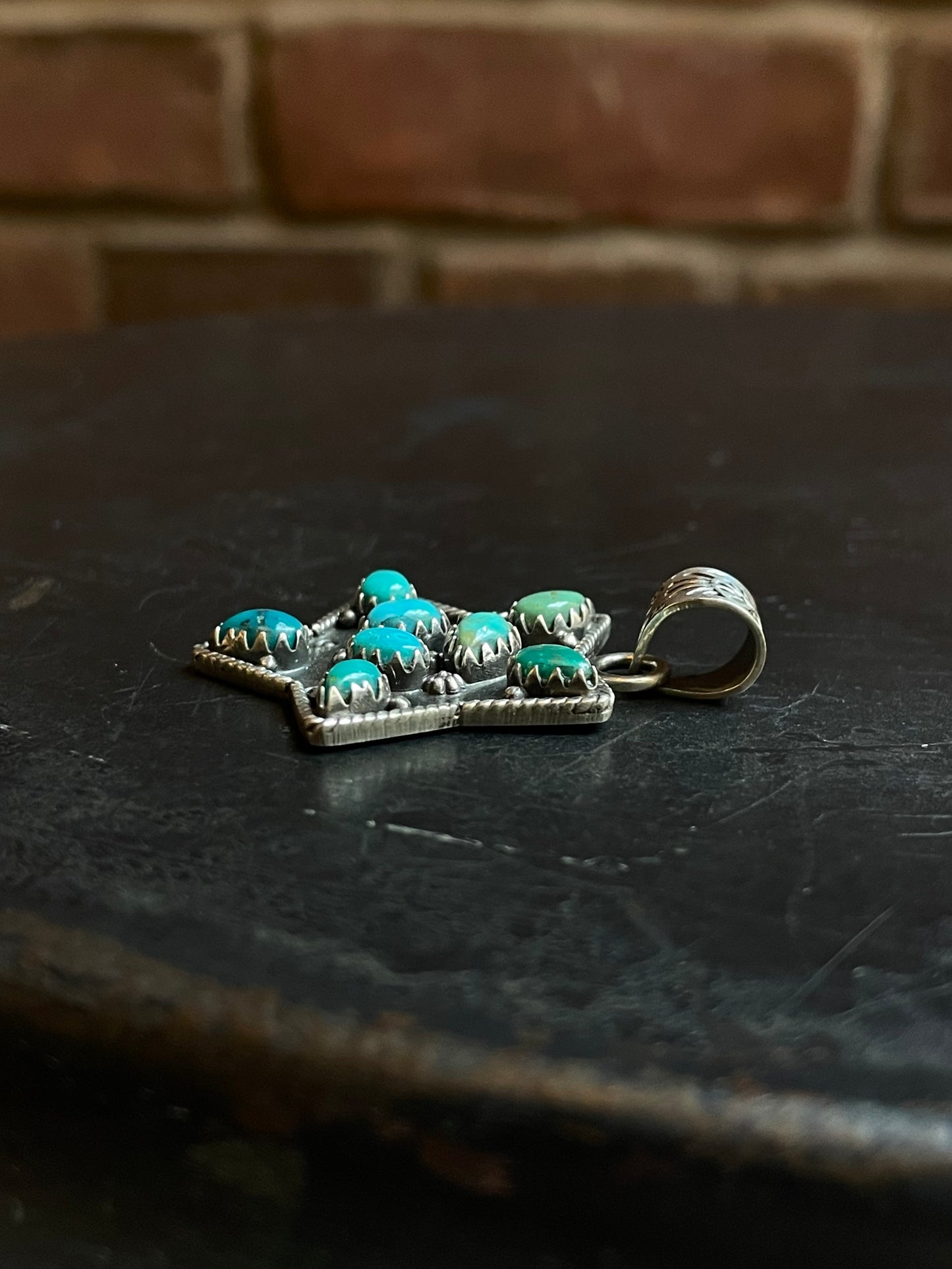 Kingman Turquoise Star Pendant | Sterling Silver E929