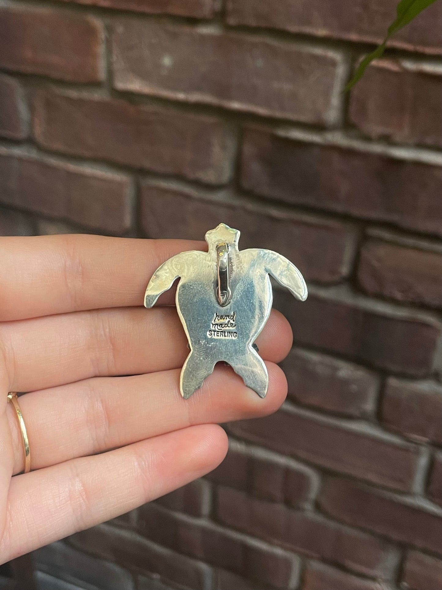 Pink Conch & Turquoise Turtle Pendant | 925 Sterling Silver C539