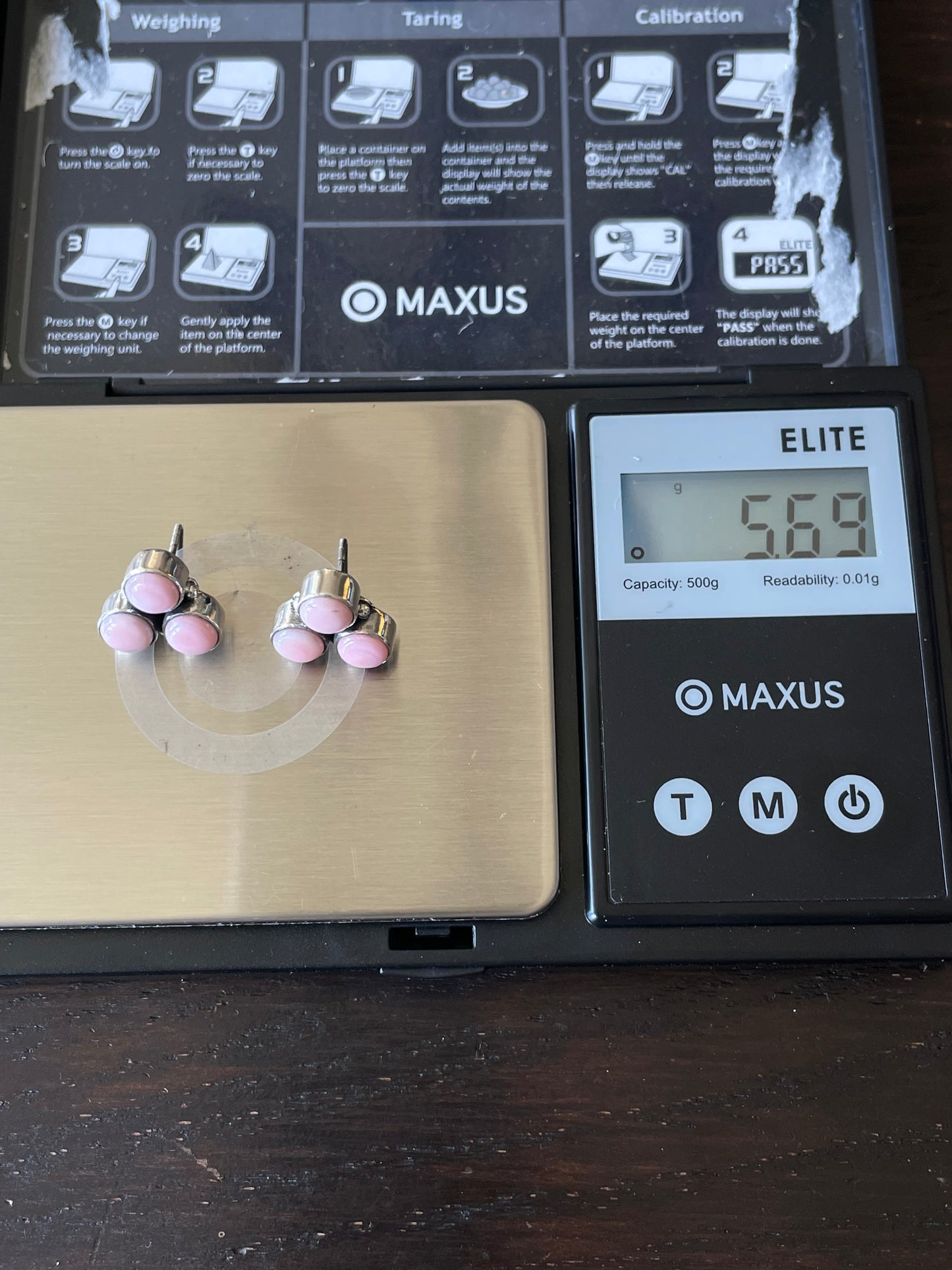 Pink Conch Cluster Stud Earrings | 925 Sterling Silver E780