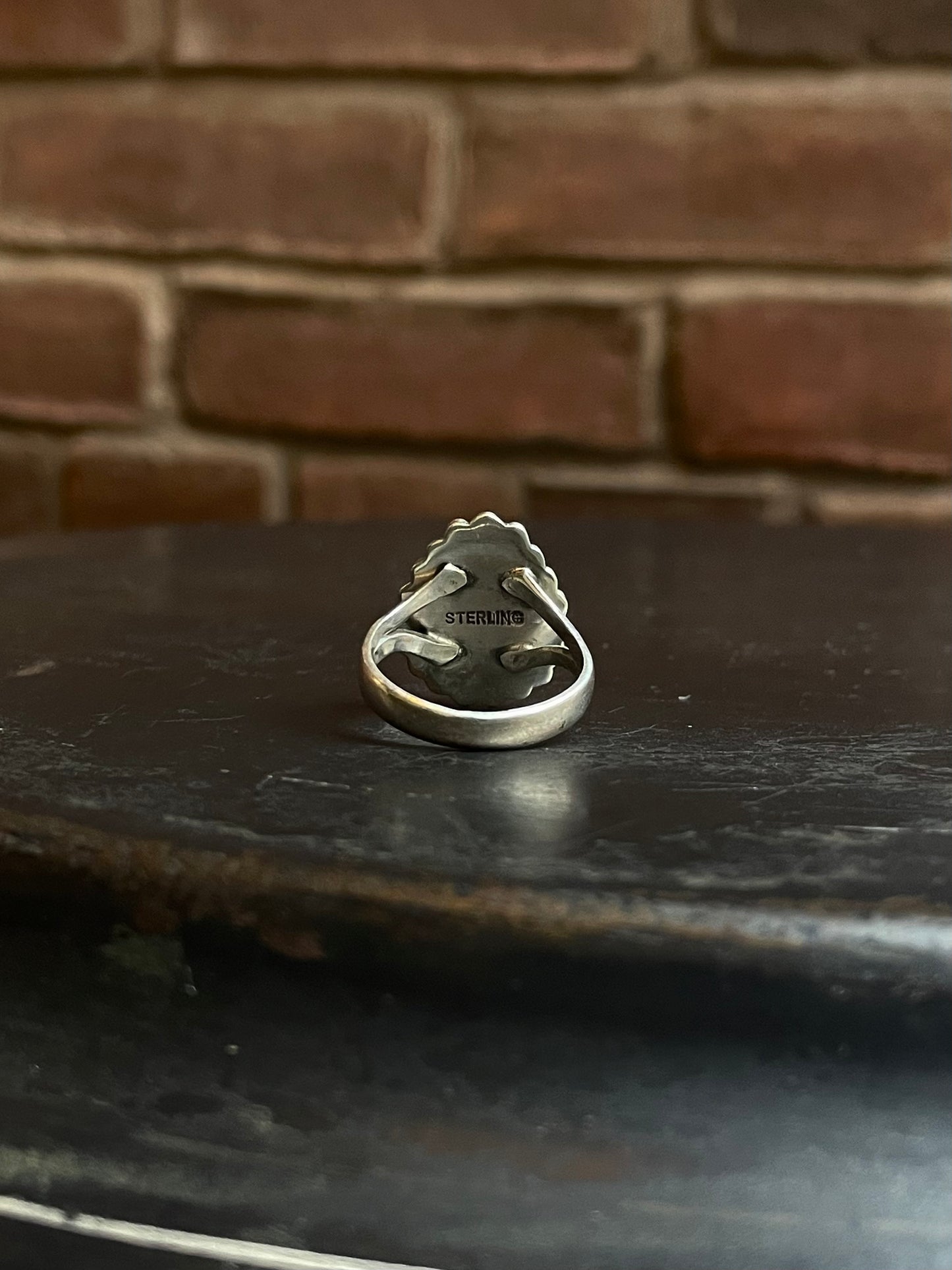 Pink Conch Tear Drop Ring | 925 Sterling Silver Size 8 E457