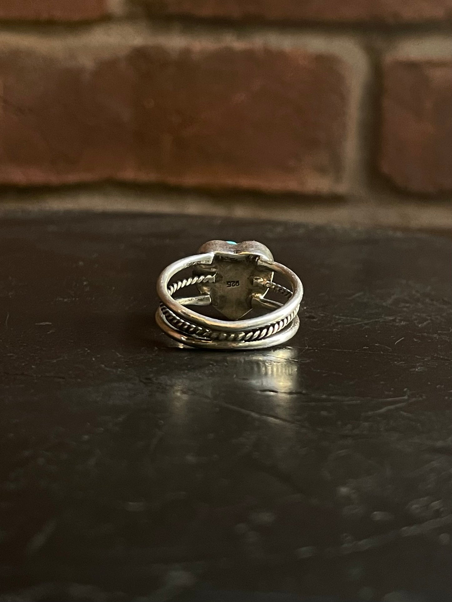 Kingman Turquoise Heart Ring | Sterling Silver | Size 8 G360