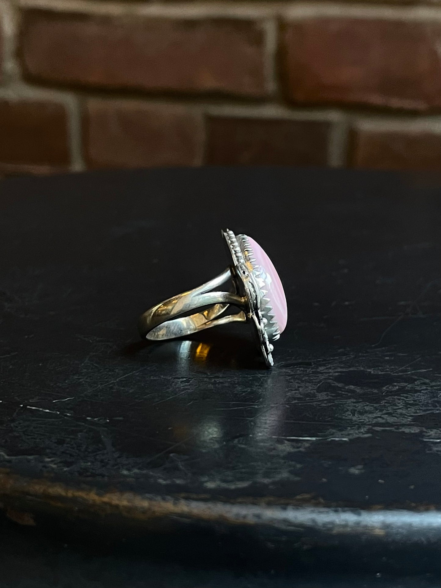 Pink Conch Butterfly Ring | 925 Sterling Silver Size 8 E467