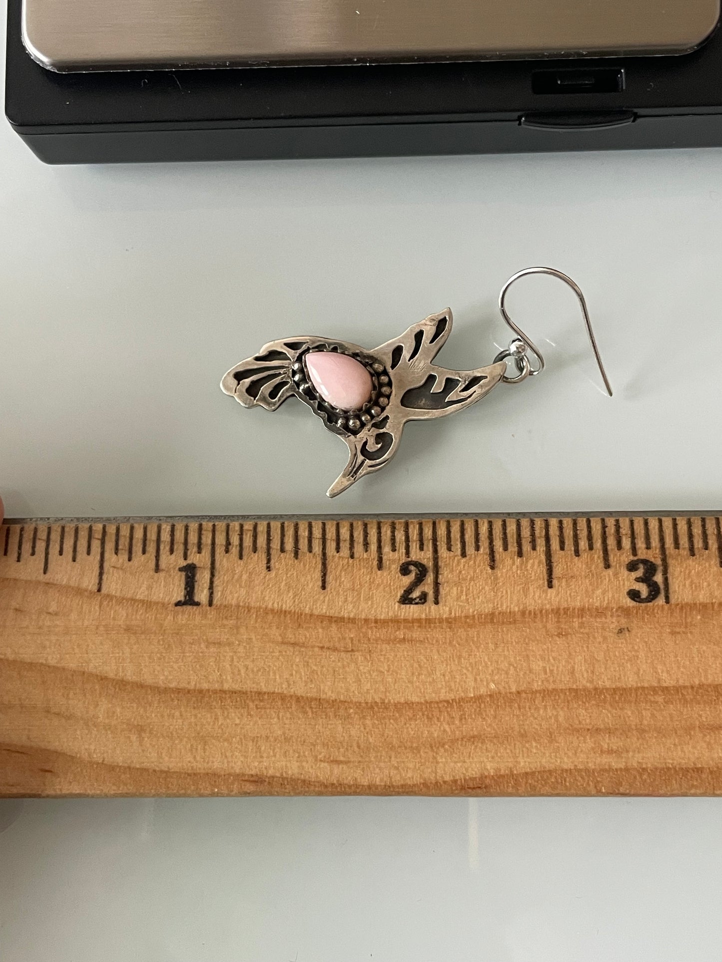 Pink Conch Hummingbird Earrings | Hook Sterling Silver E675