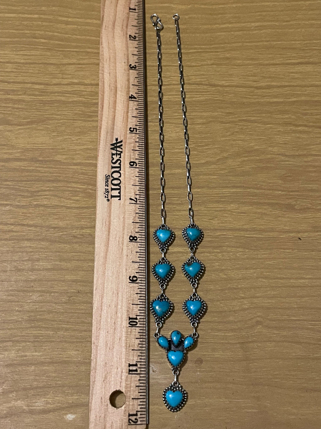 Kingman Turquoise Heart Lariat Necklace | 925 Sterling Silver G413