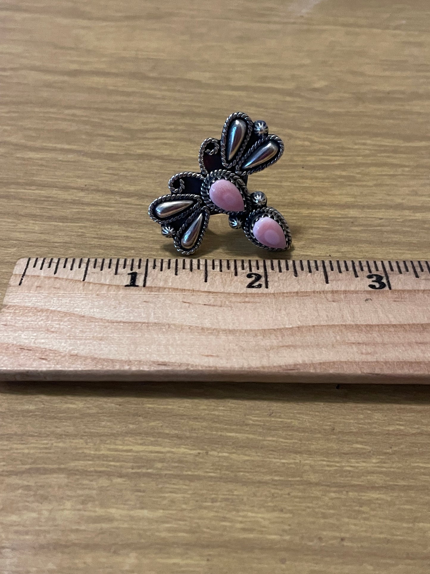 Pink Conch Dragonfly Ring Size 6 | 925 Sterling Silver E991