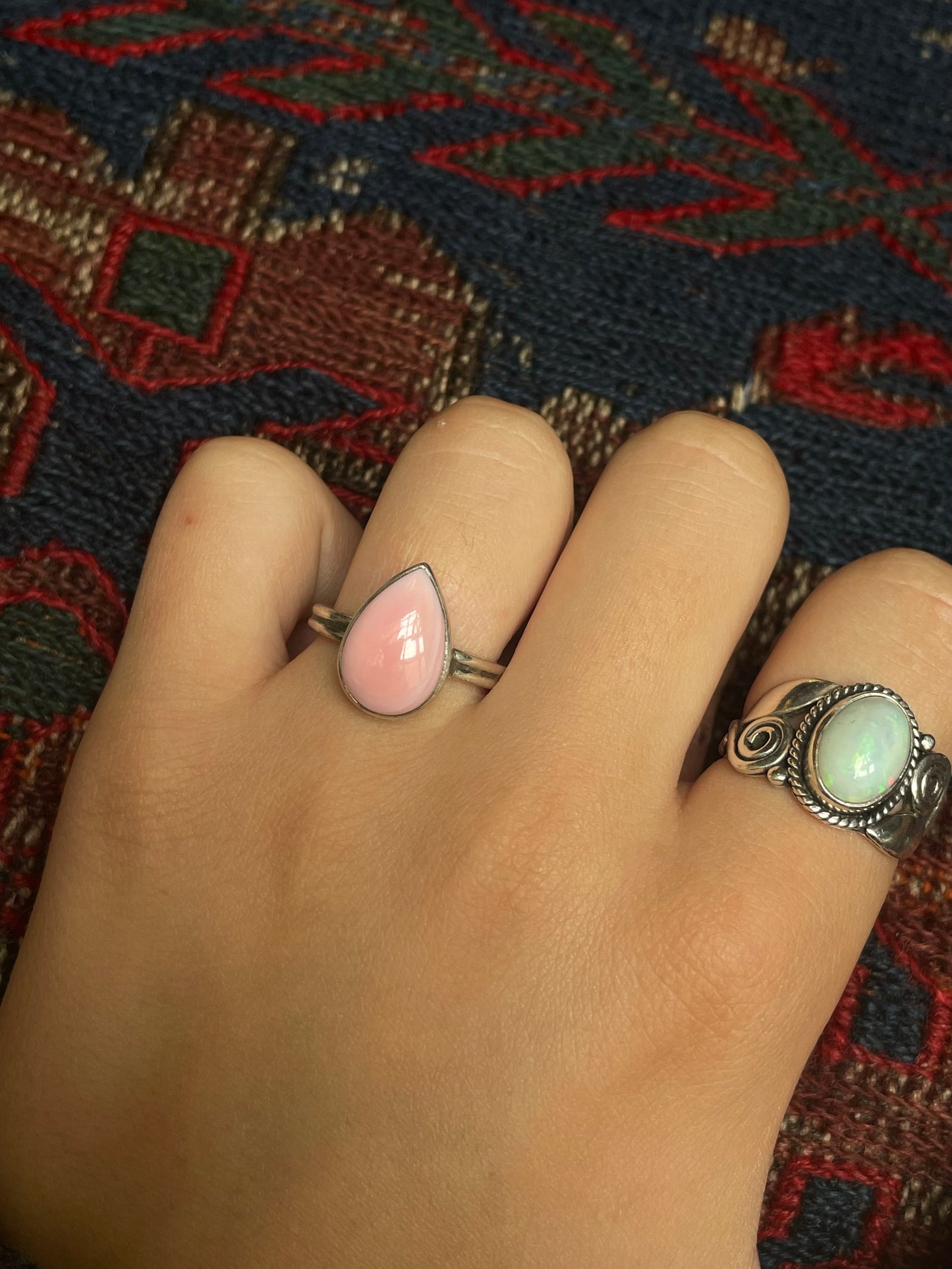 Pink Conch Ring Size 8 | 925 Sterling Silver G119