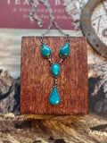 Kingman Turquoise Lariat Necklace | 925 Sterling Silver D214