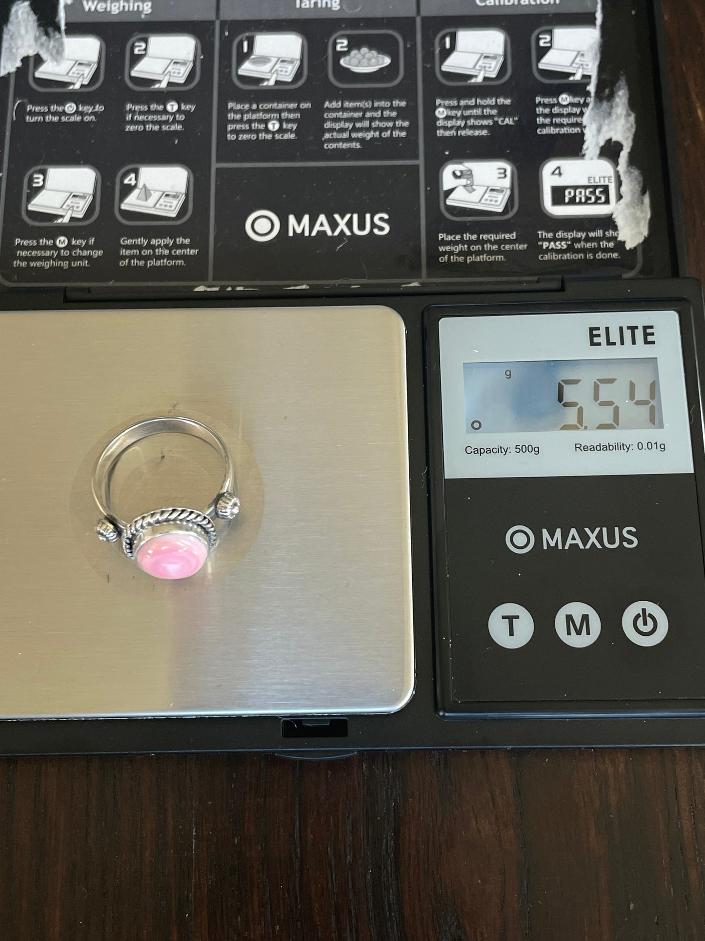 Pink Conch Ring Size 9 | 925 Sterling Silver E759