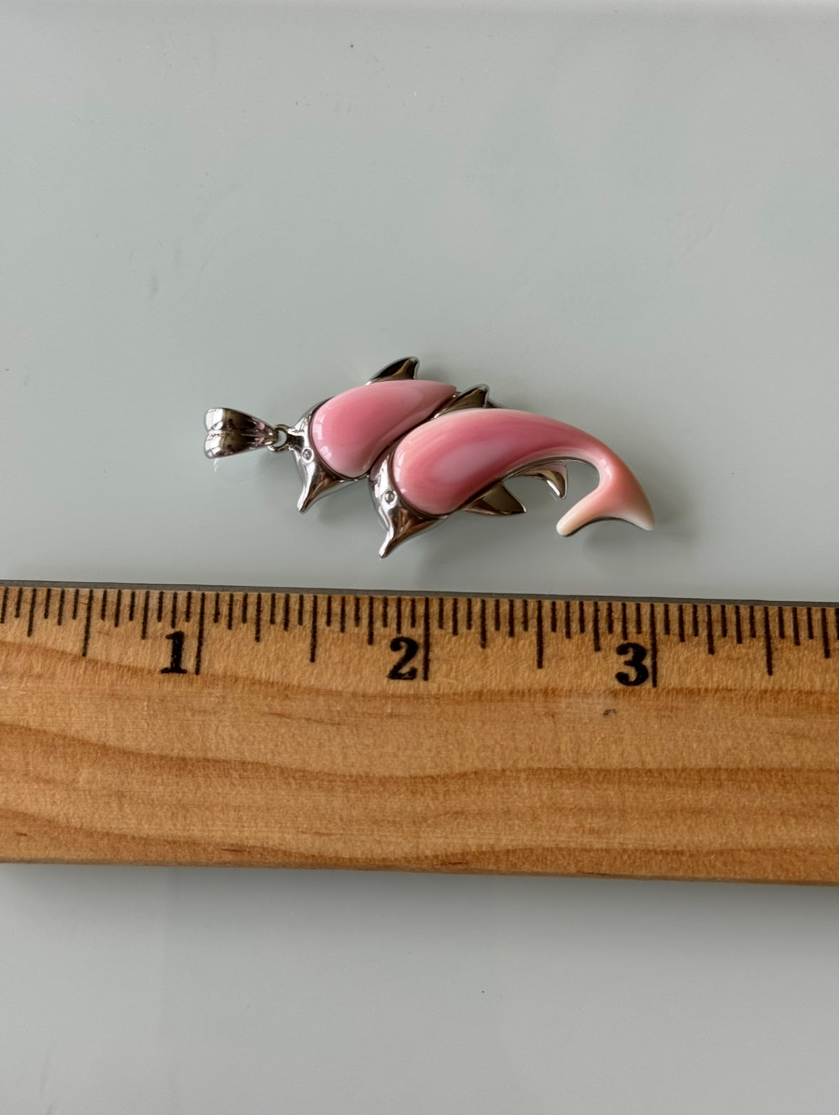 Dolphin Pink Conch Pendant | Sterling Silver | A742