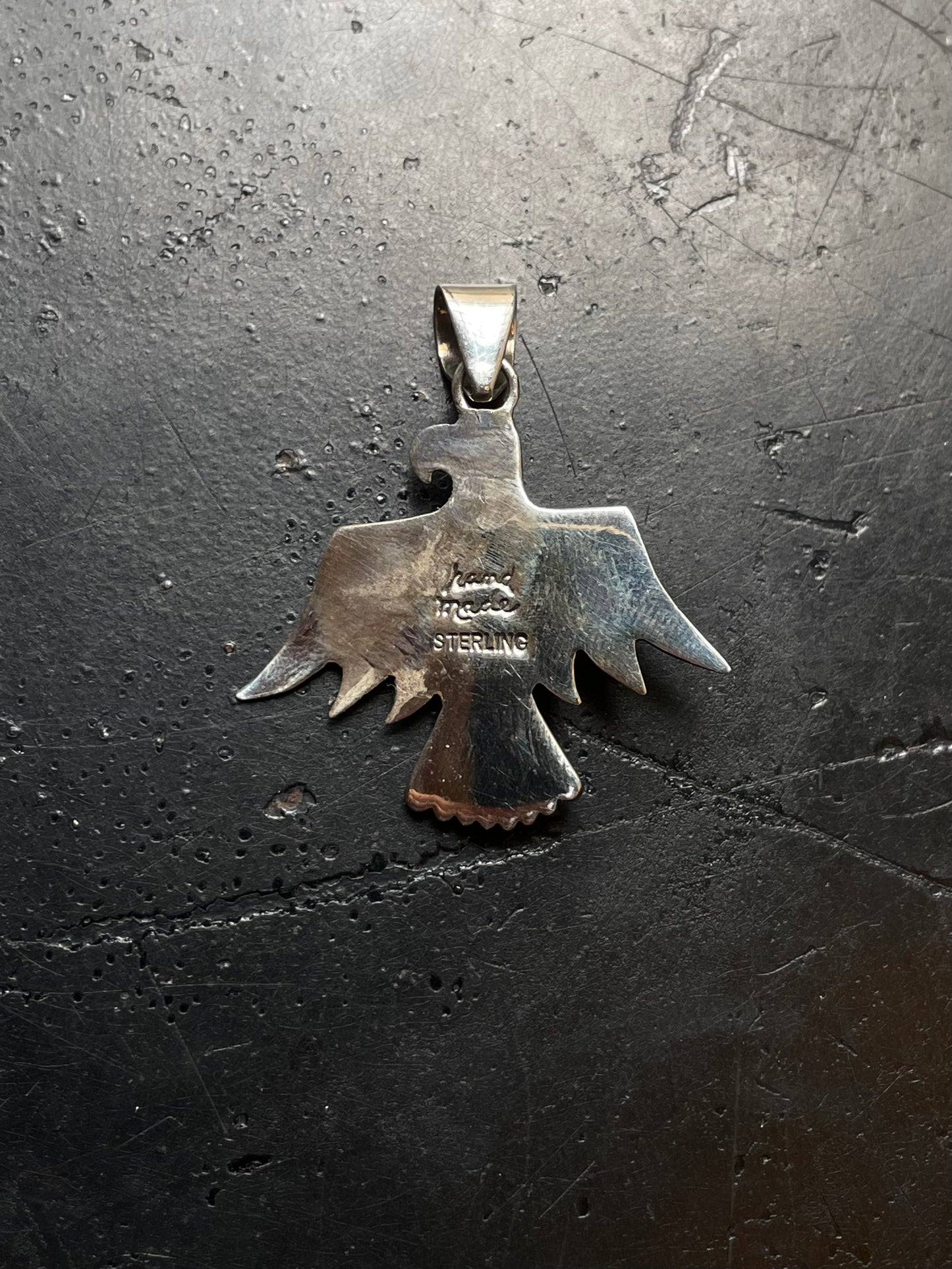 Pink Conch Thunderbird Pendant | 925 Sterling Silver E504