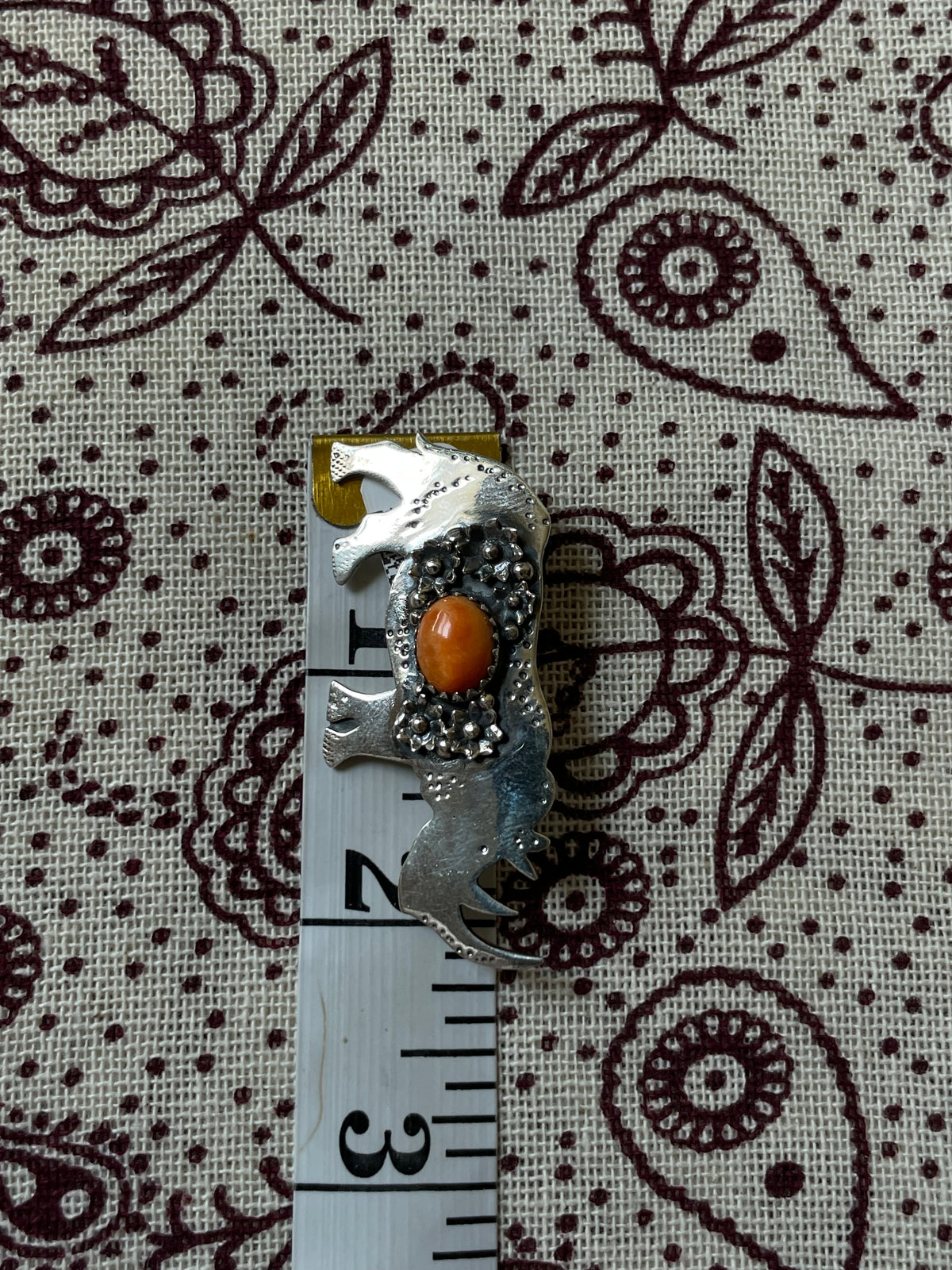 Orange Spiny Oyster Rhino Pendant | 925 Sterling Silver D330