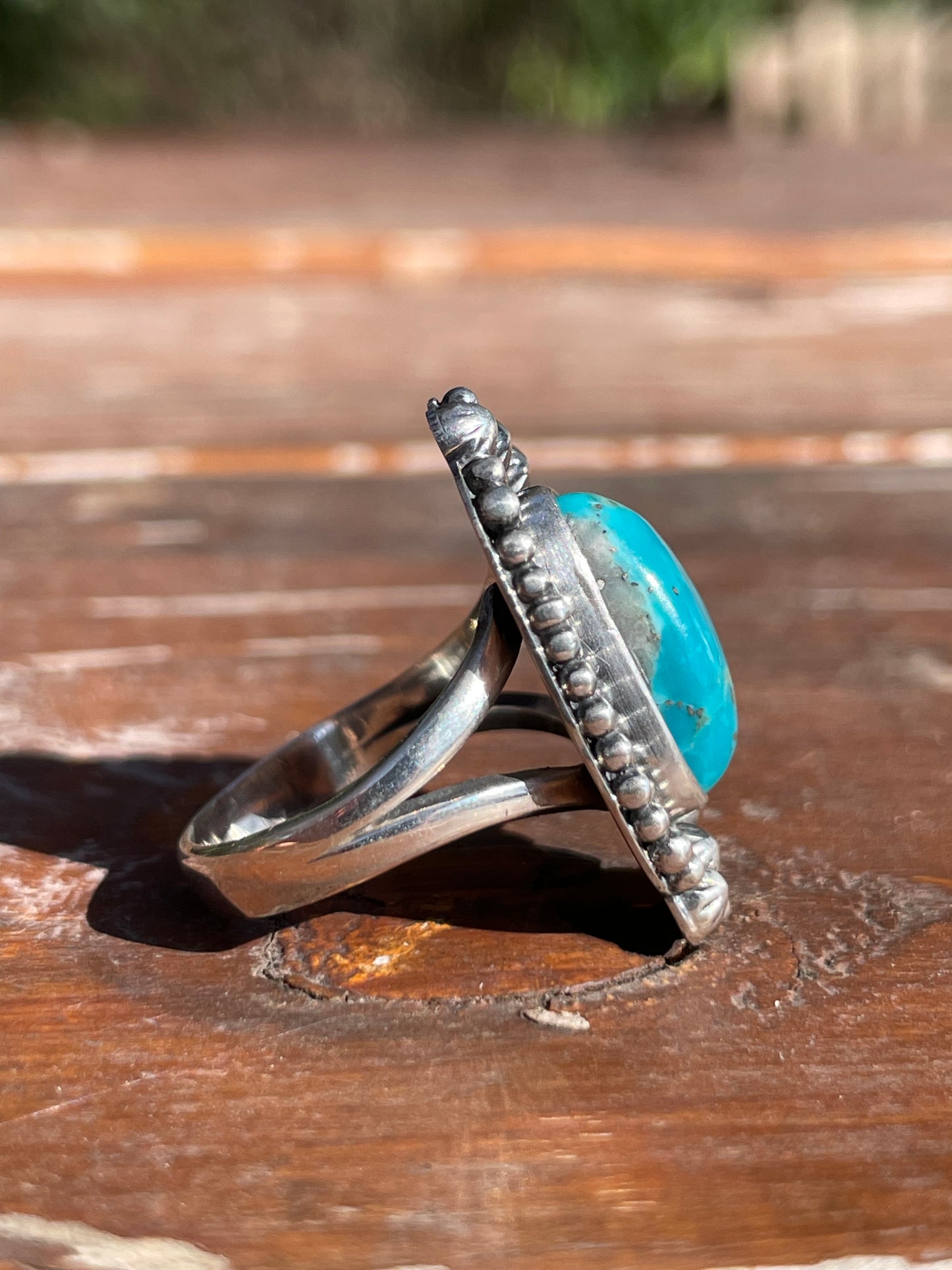 Kingman Turquoise Ring Size 7 | 925 Sterling Silver Southwest D109