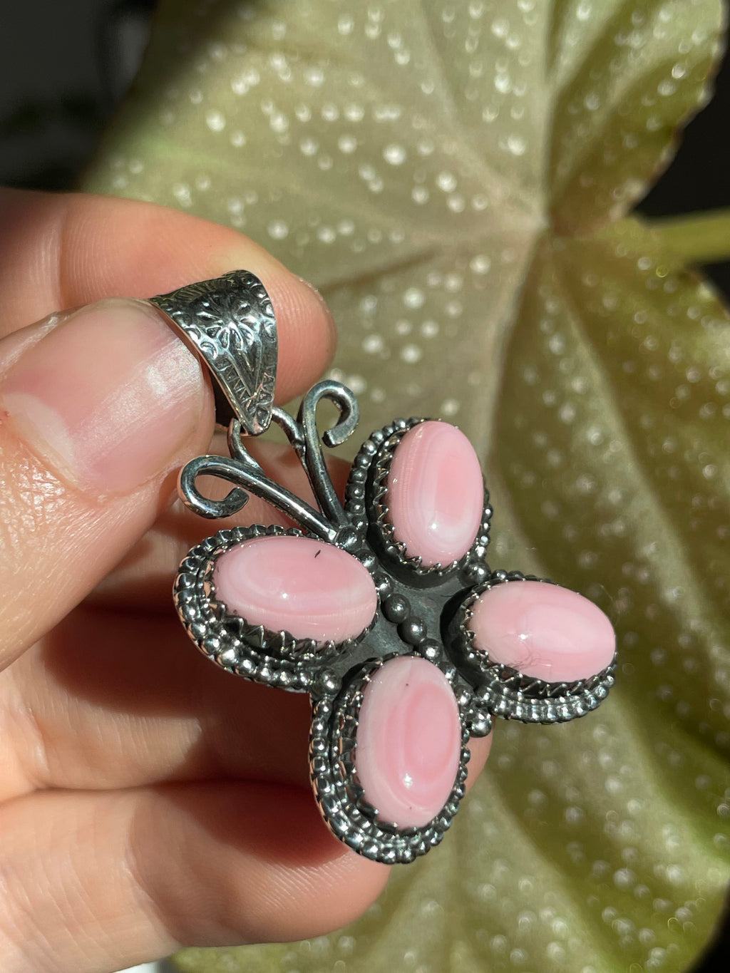 Pink Conch Butterfly Pendant | Sterling Silver 925
