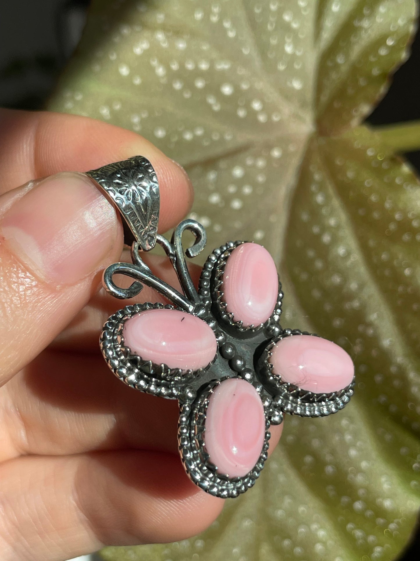 Pink Conch Butterfly Pendant | Sterling Silver 925