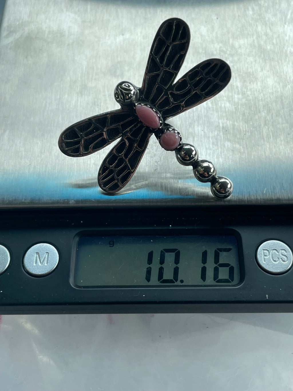 Pink Conch Dragonfly Ring Size 6 | 925 Sterling Silver B639