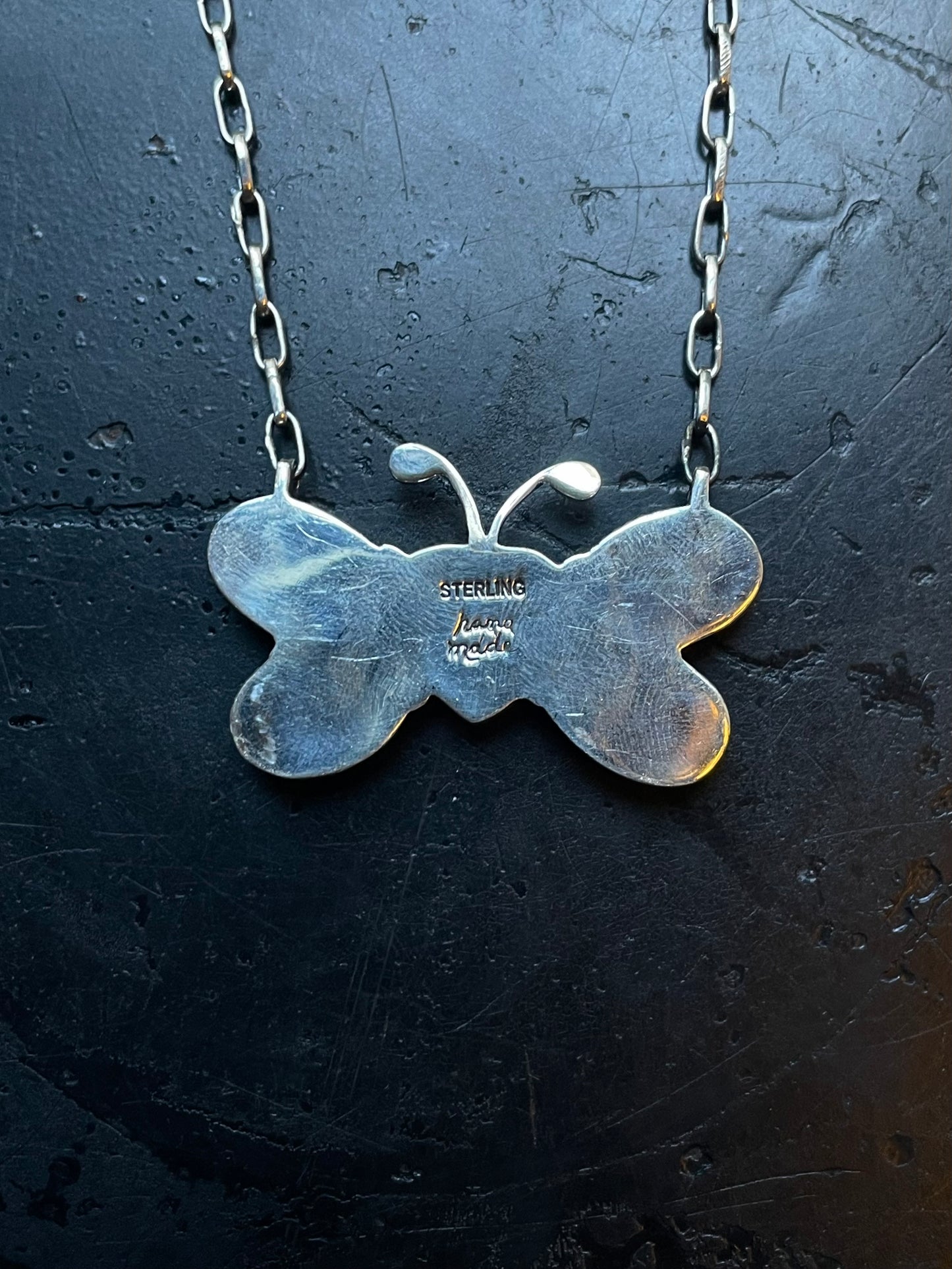 Pink Conch Butterfly Heart Necklace | 925 Sterling Silver E360