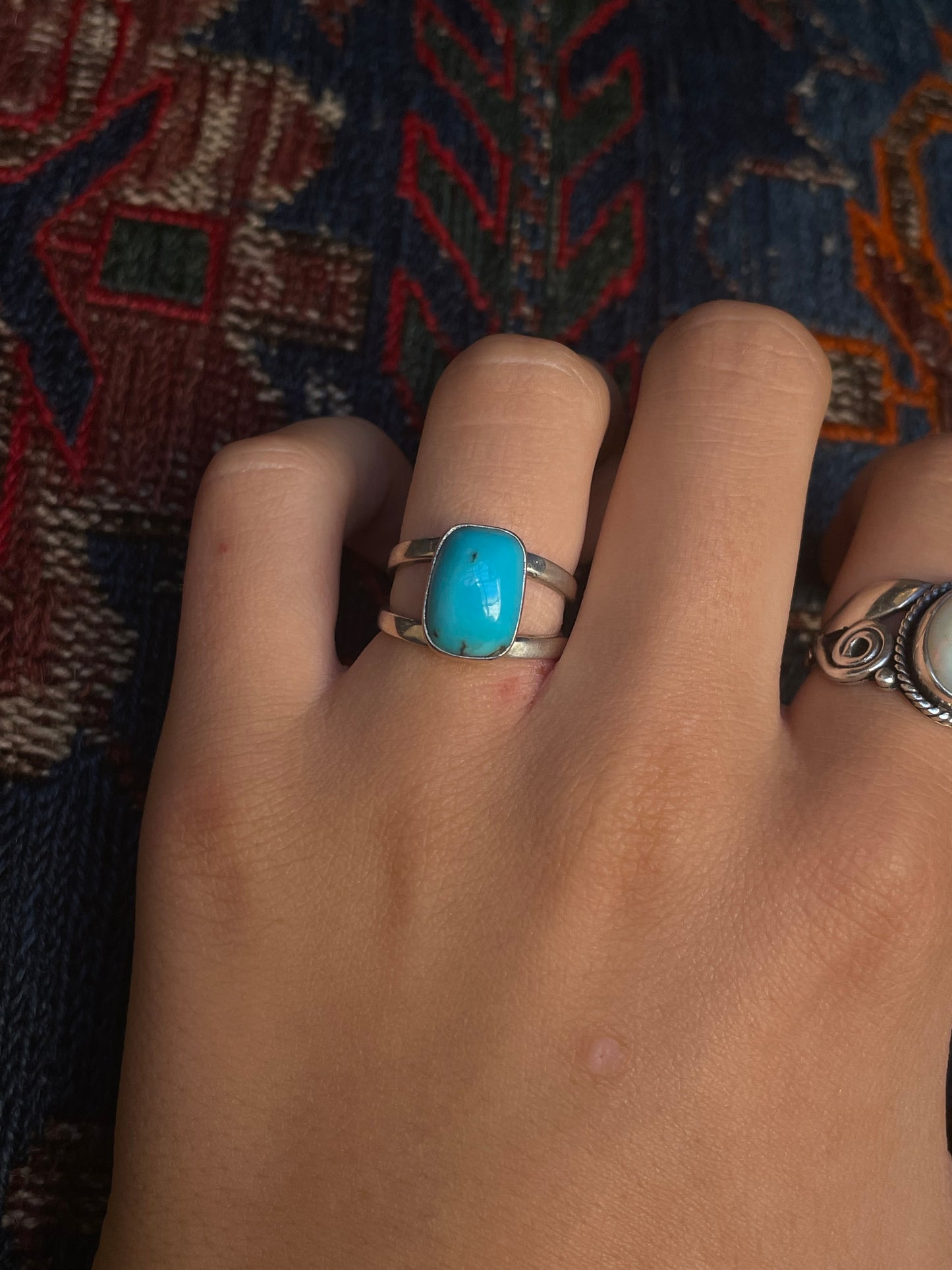 Kingman Turquoise Ring | Sterling Silver | Size 7 G351