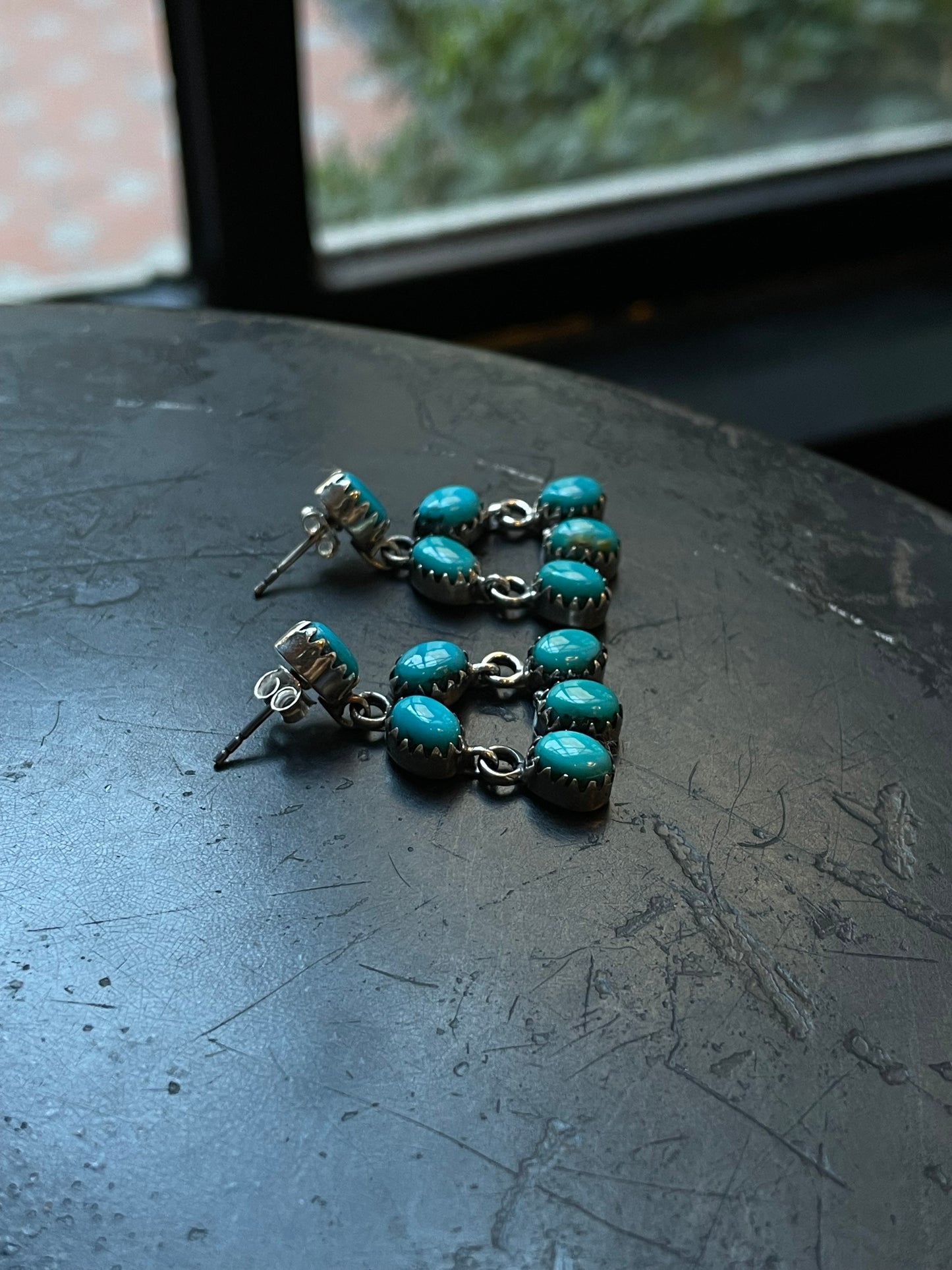 Kingman Turquoise Chandelier Earrings | 925 Sterling Silver E404