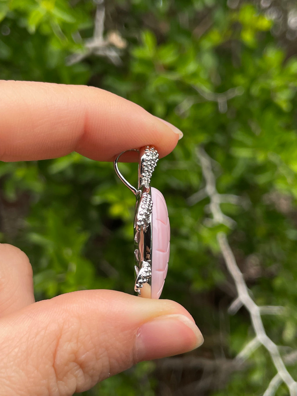 Pink Conch Turtle Pendant | 925 Sterling Silver B623