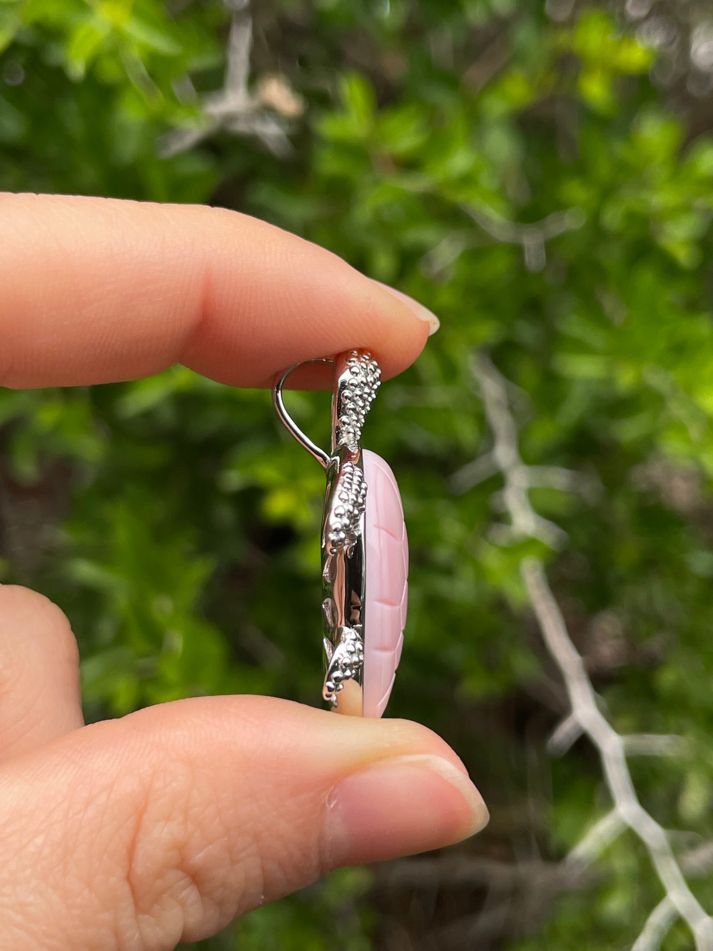 Pink Conch Turtle Pendant | 925 Sterling Silver B623