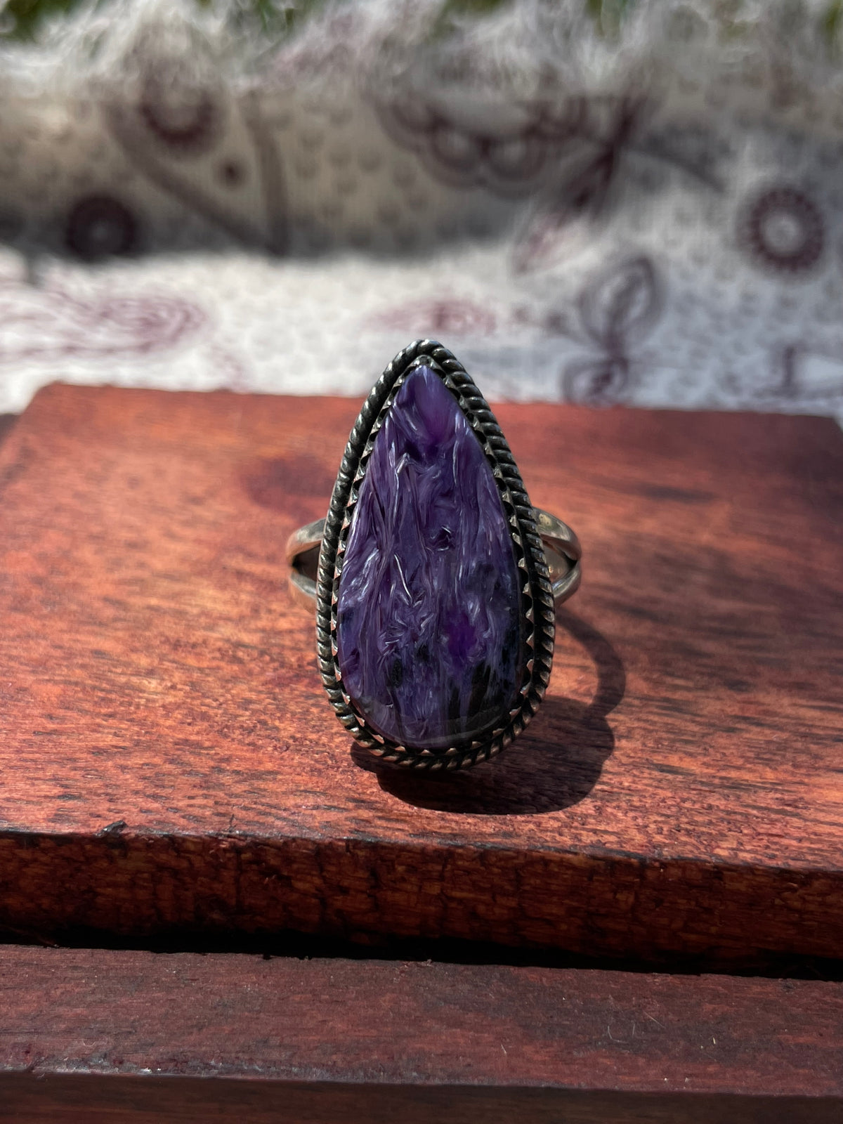 Charoite Ring Size 8 | 925 Sterling Silver D310