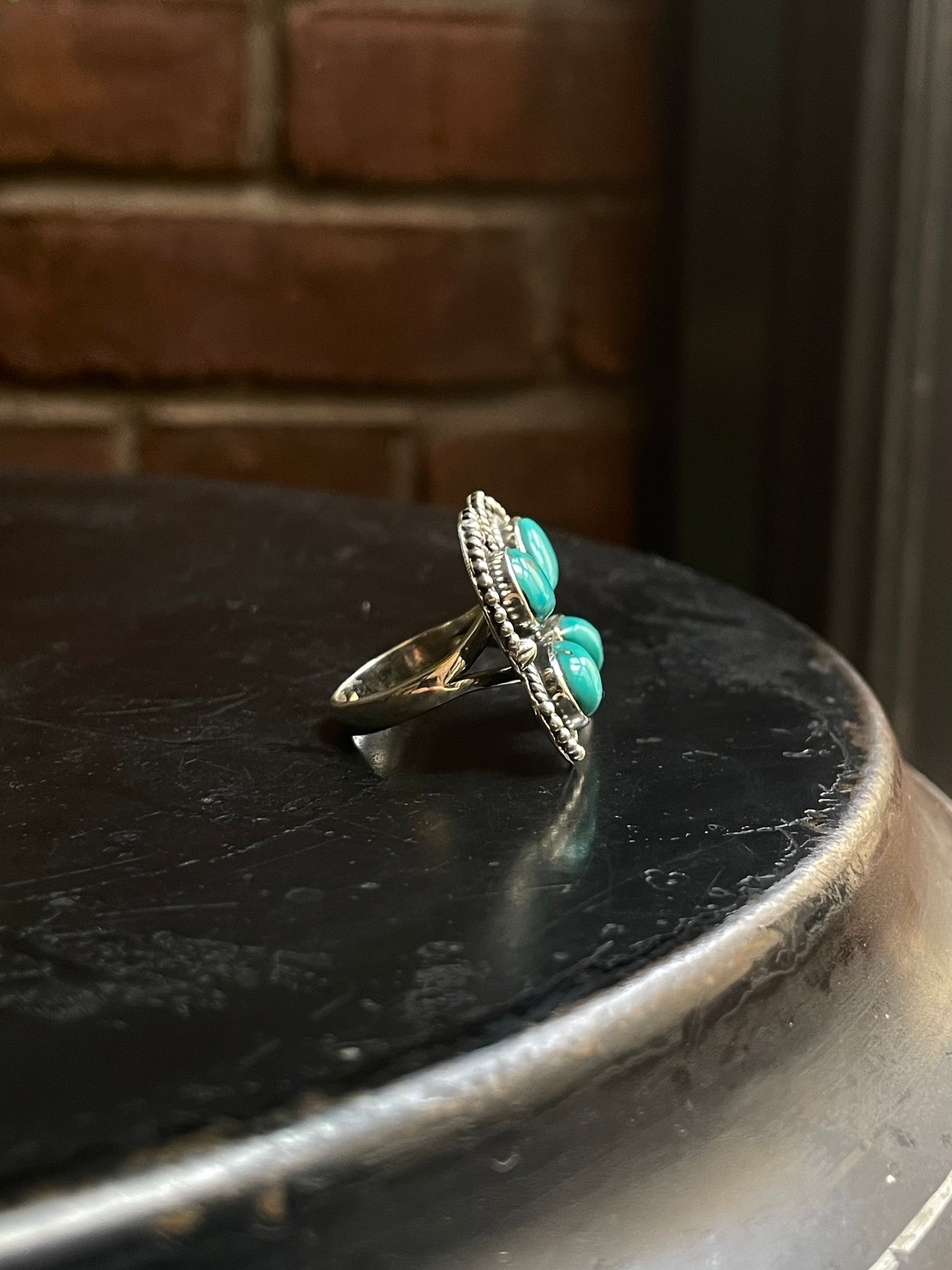 Kingman Turquoise Butterfly Ring | 925 Sterling Silver | Size 8.25 E319
