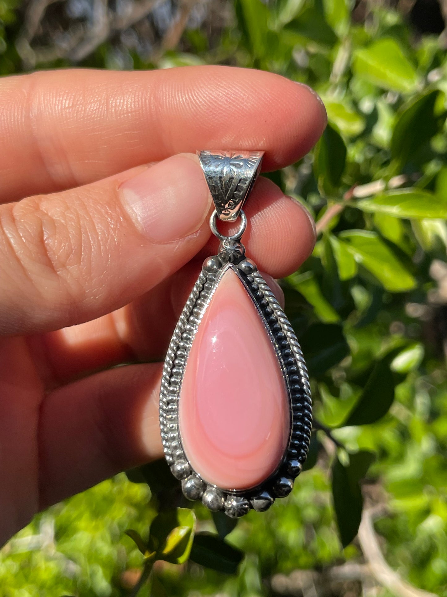 Pink Conch Teardrop Pendant | Sterling Silver 925 B703