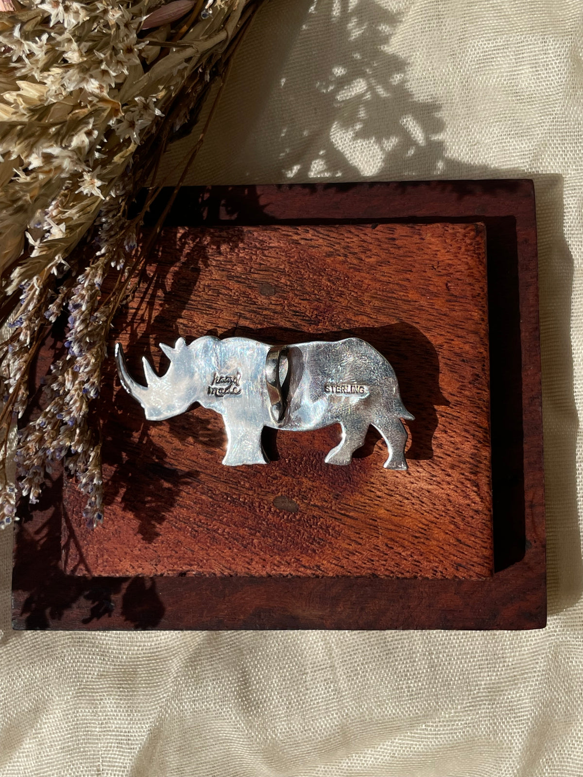 Turquoise Rhino Pendant | 925 Sterling Silver D329
