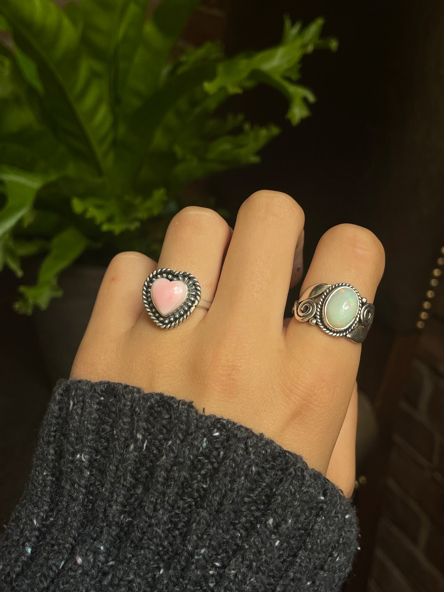 Pink Conch Heart Ring Size 6 | 925 Sterling Silver G135