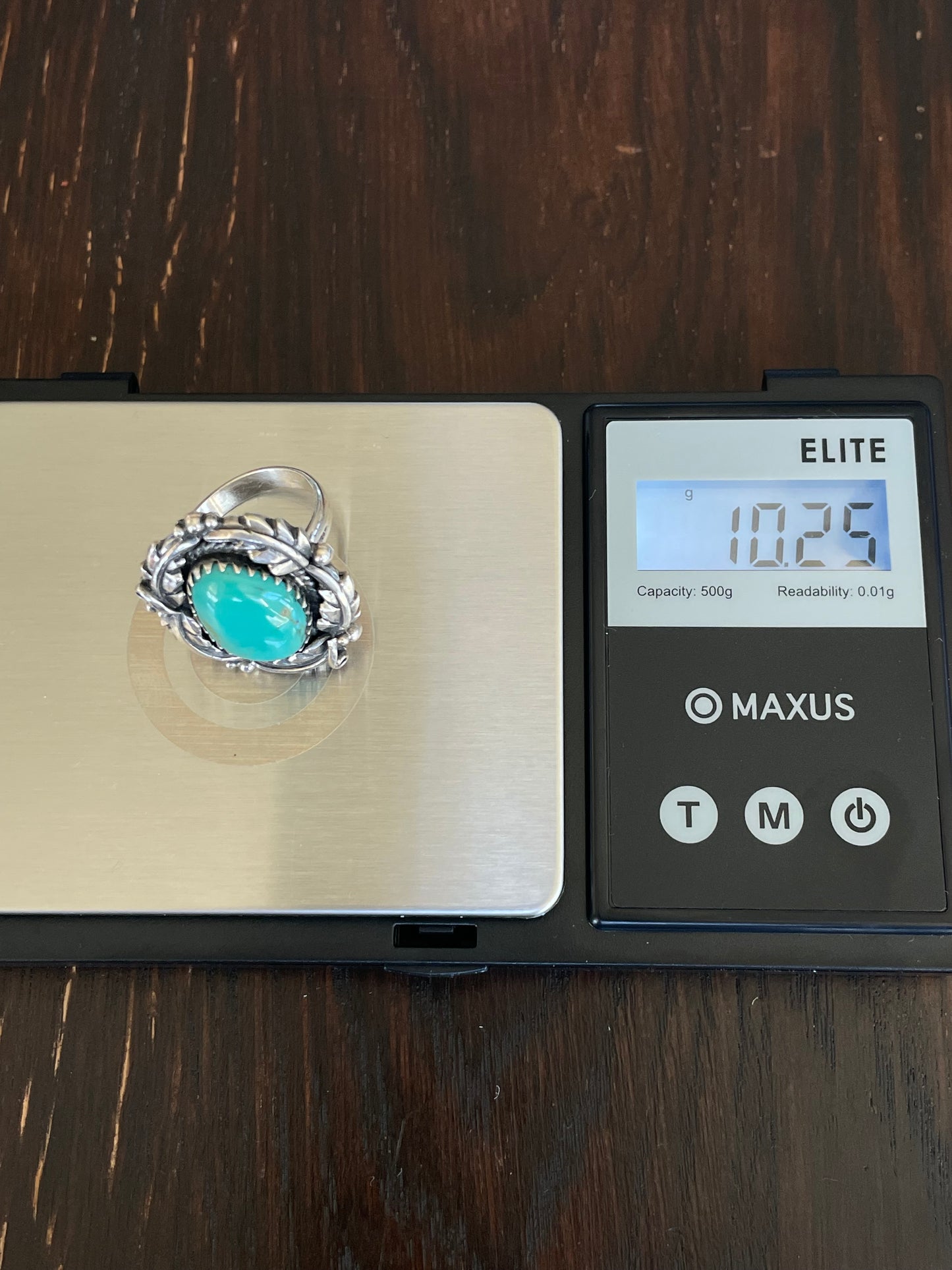 Turquoise Feather Ring Size 8 | Sterling Silver E866