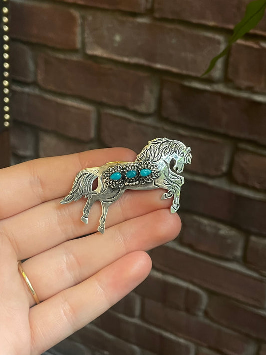 Kingman Turquoise Horse Pendant | 925 Sterling Silver C513