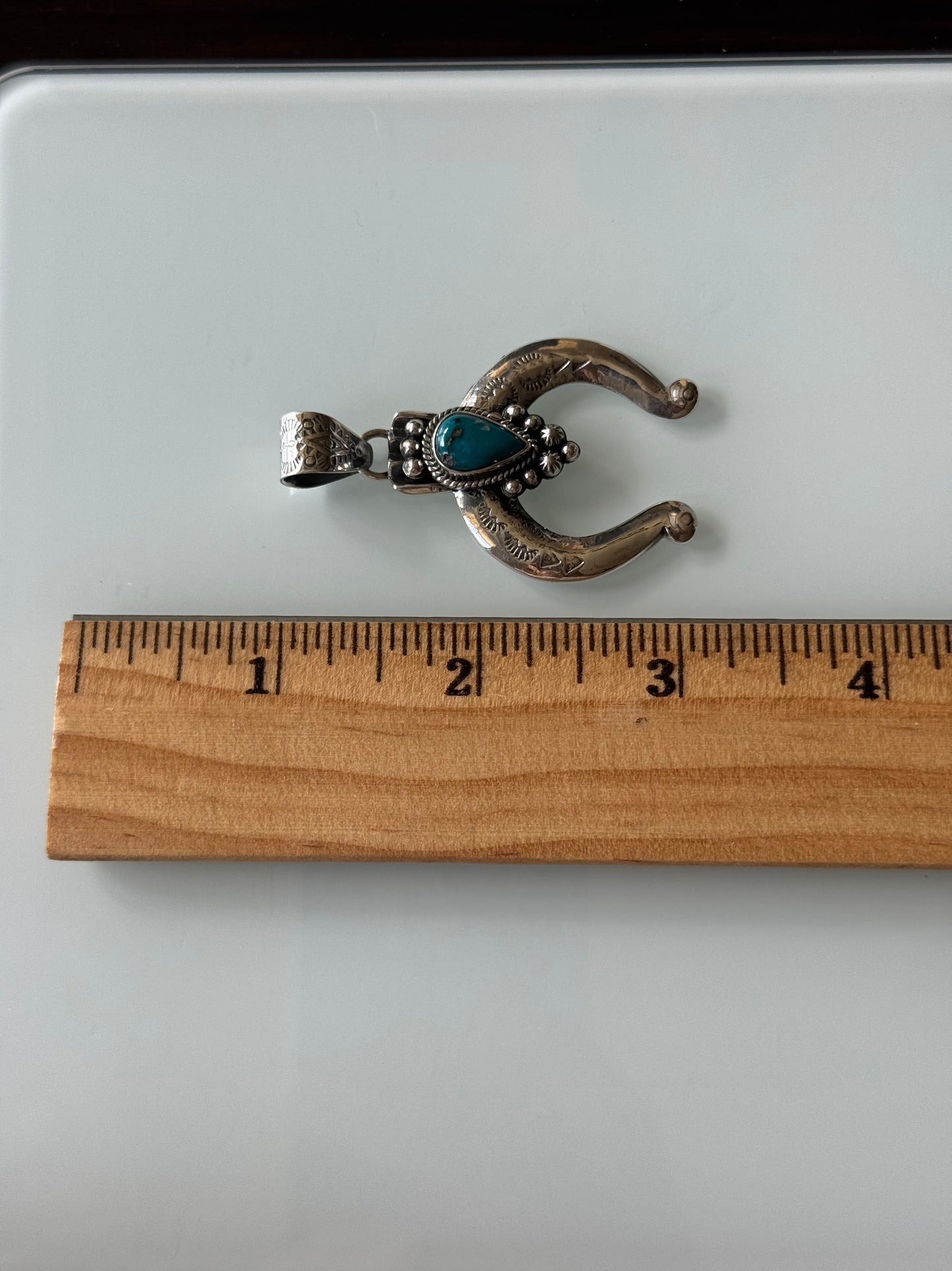 Turquoise Teardrop Pendant | Sterling Silver | A801