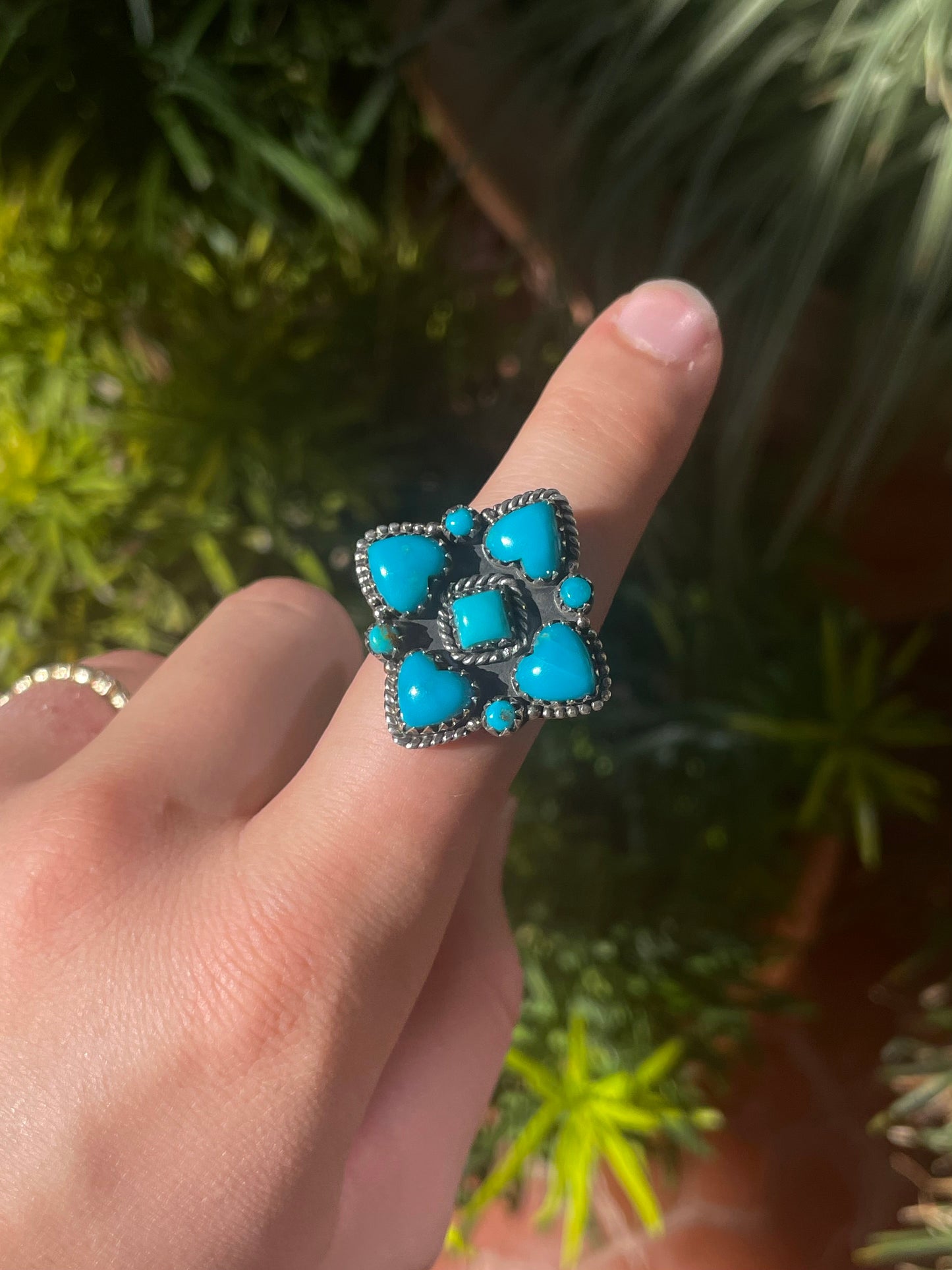 Turquoise Heart Ring Size 9 | 925 Sterling Silver C863