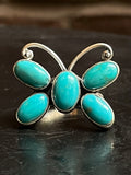 Kingman Turquoise Butterfly Ring Size 8 | 925 Sterling Silver G481