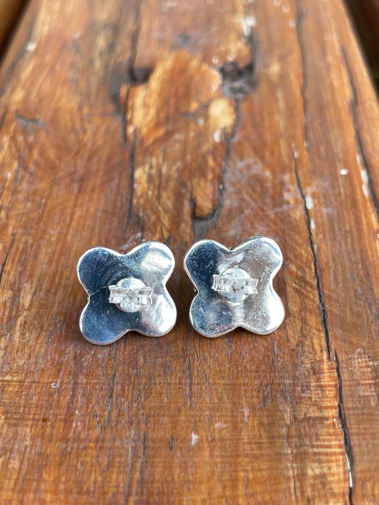 Kingman Turquoise Flower Stud Earrings | 925 Sterling Silver B958