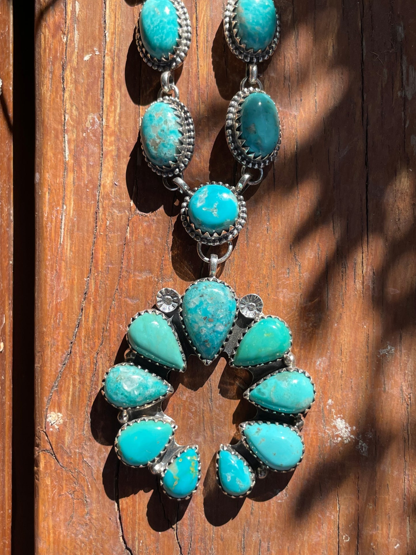 Kingman Turquoise Naja Necklace | Sterling Silver 925 B876
