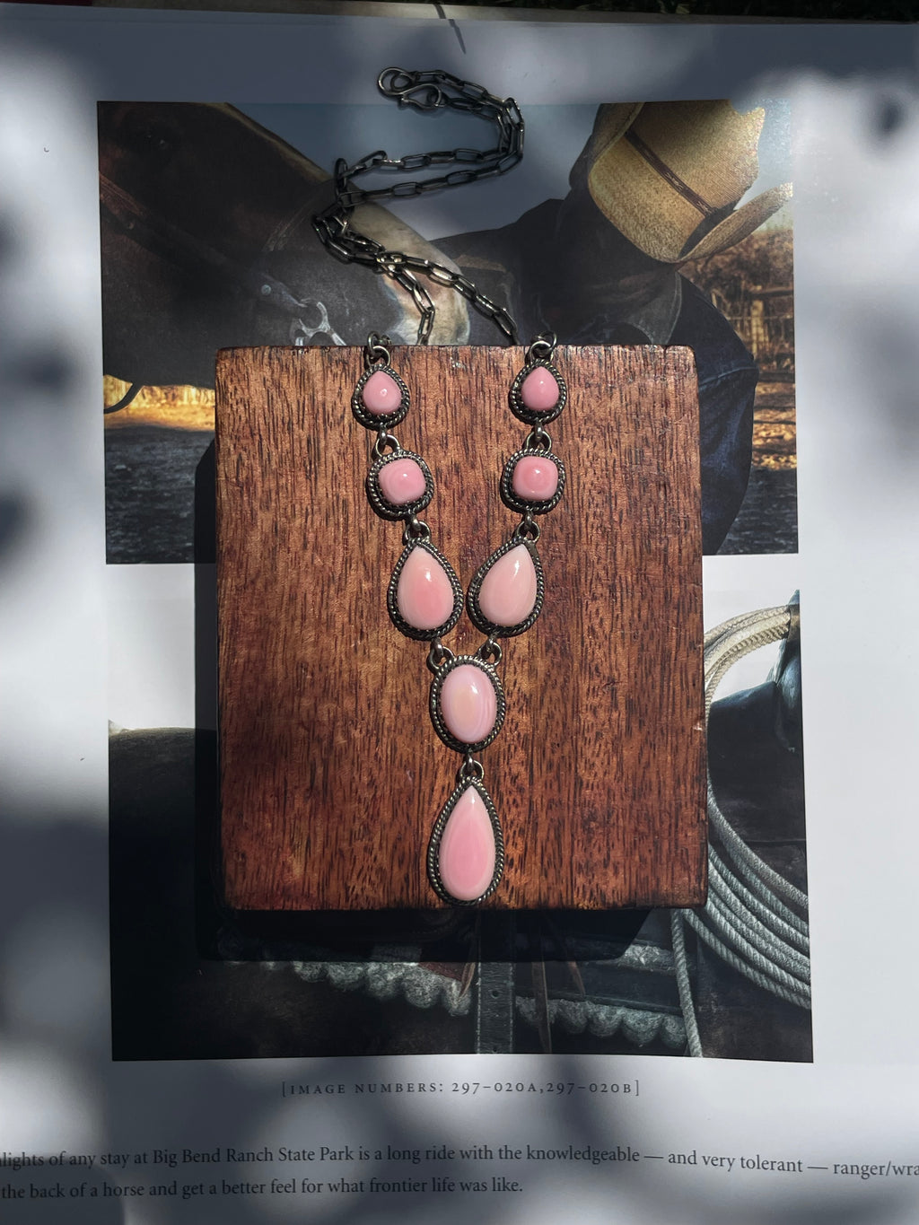 Pink Conch Teardrop Necklace | 925 Sterling Silver D253