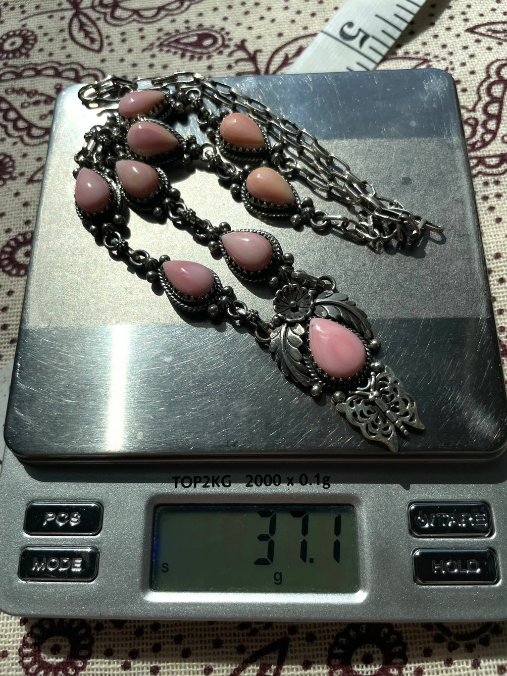 Pink Conch Floral Necklace | 925 Sterling Silver E337