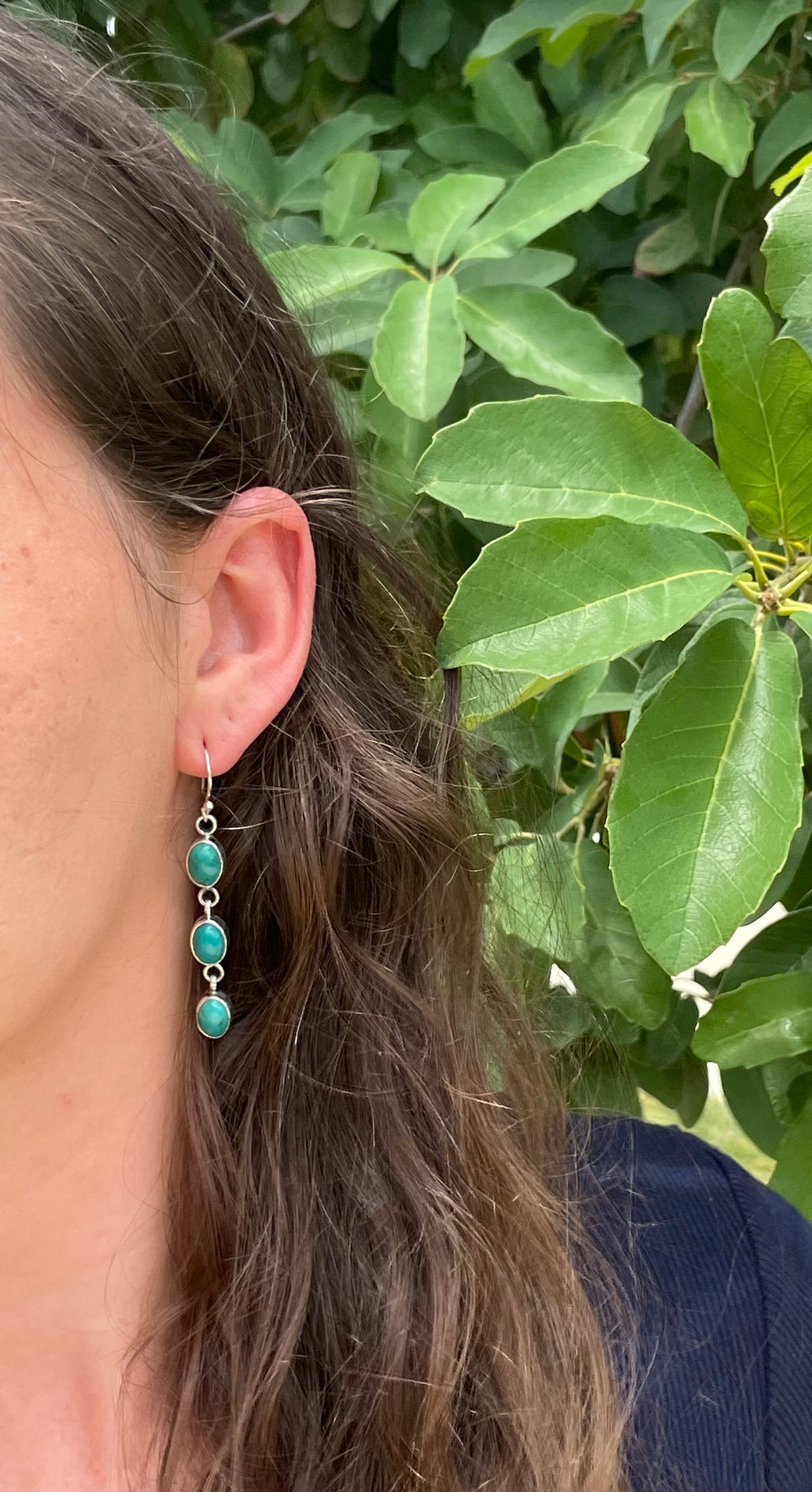 Kingman Turquoise Hook Earrings | 925 Sterling Silver D186
