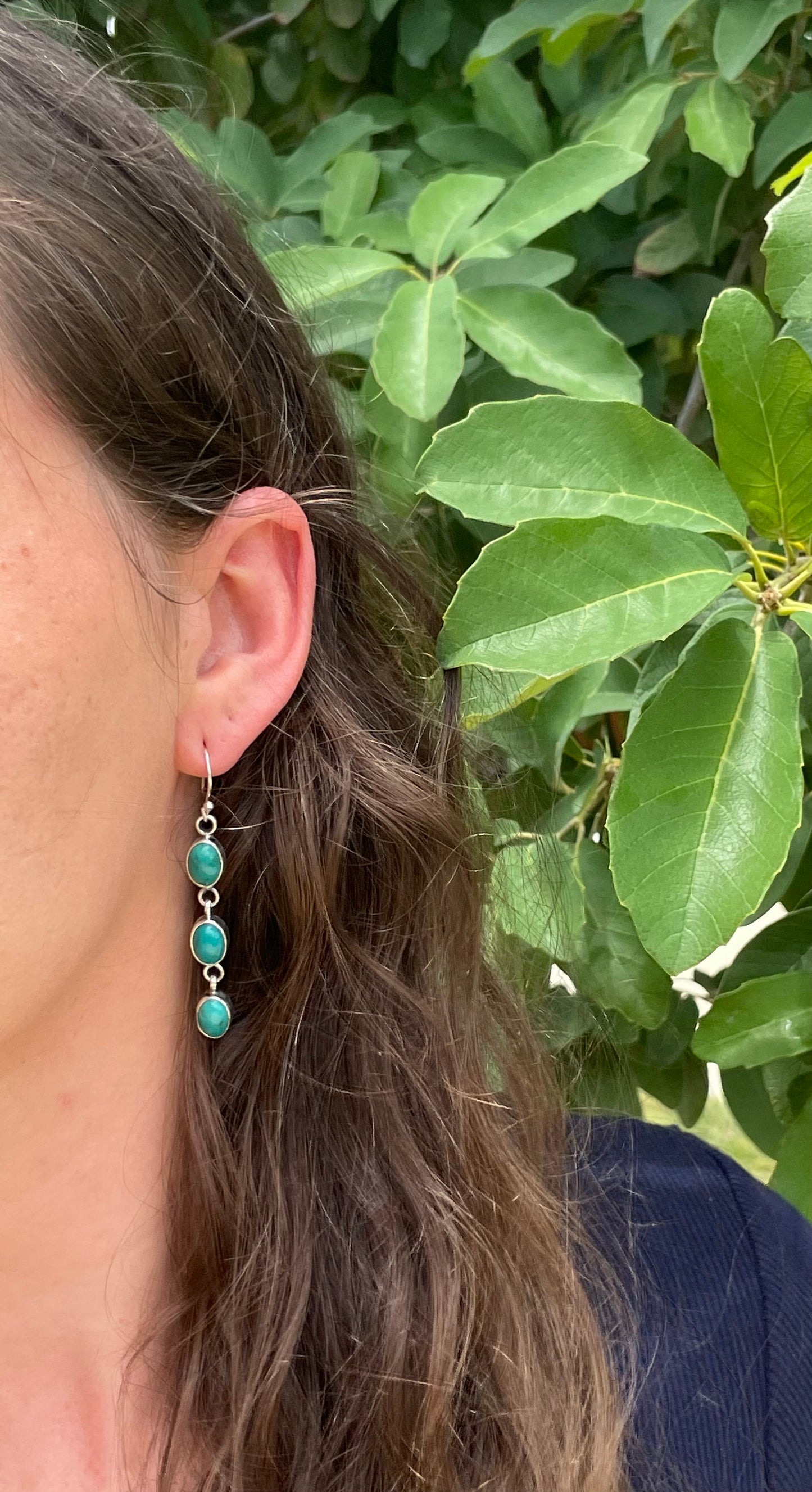 Kingman Turquoise Hook Earrings | 925 Sterling Silver D186