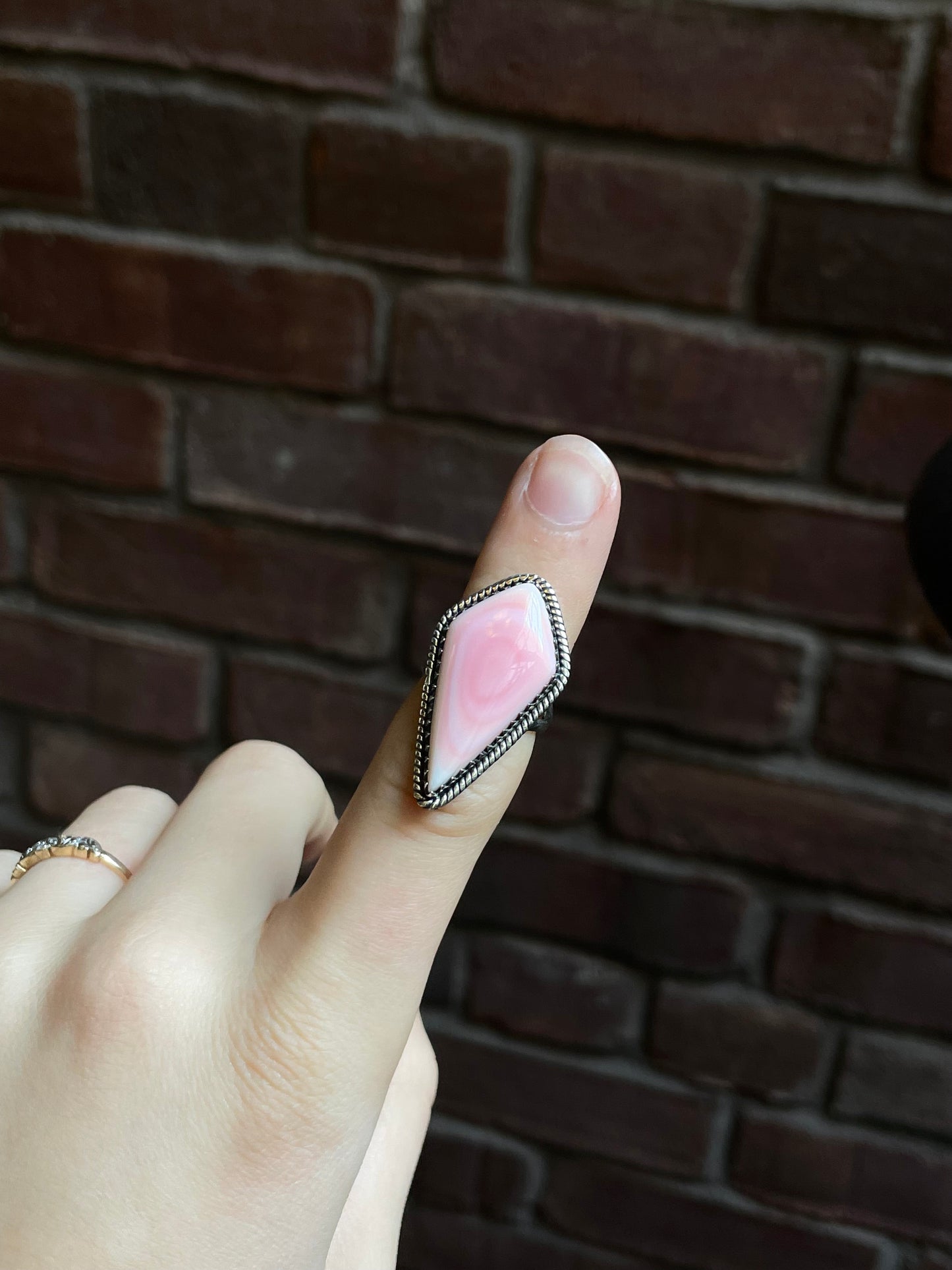 Pink Conch Ring Size 6 | 925 Sterling Silver C917